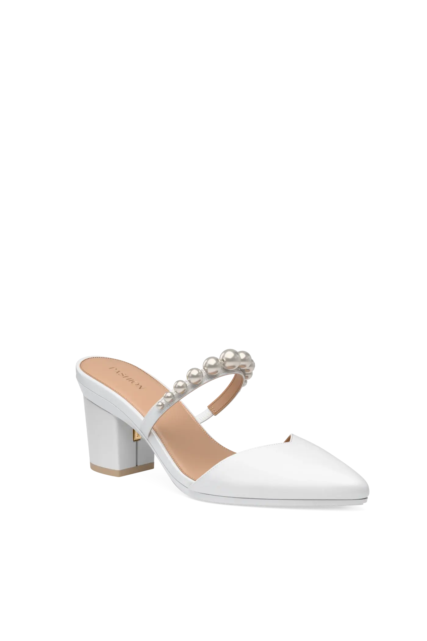 The Evelyn - White Satin Pearl 3 Block