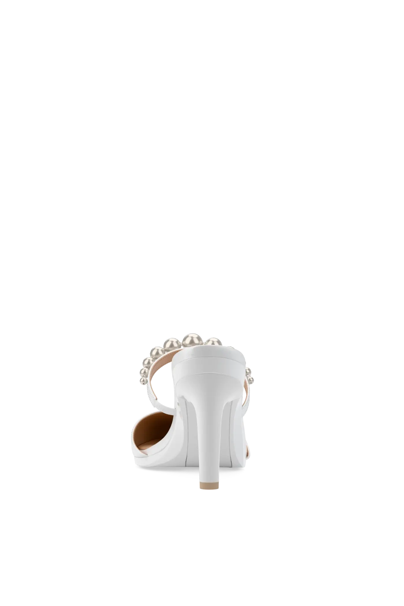 The Evelyn - White Satin Pearl 4 Stiletto