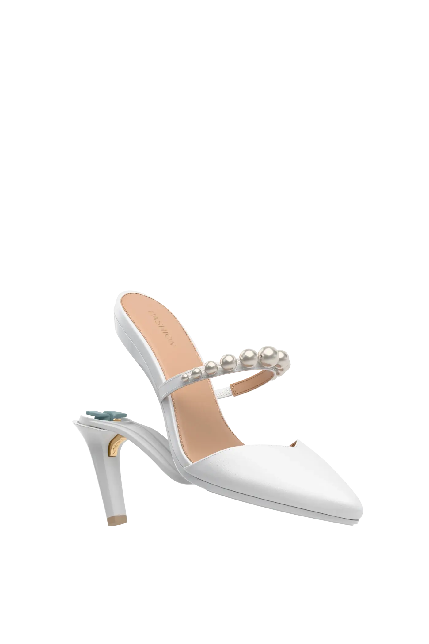 The Evelyn - White Satin Pearl 4 Stiletto