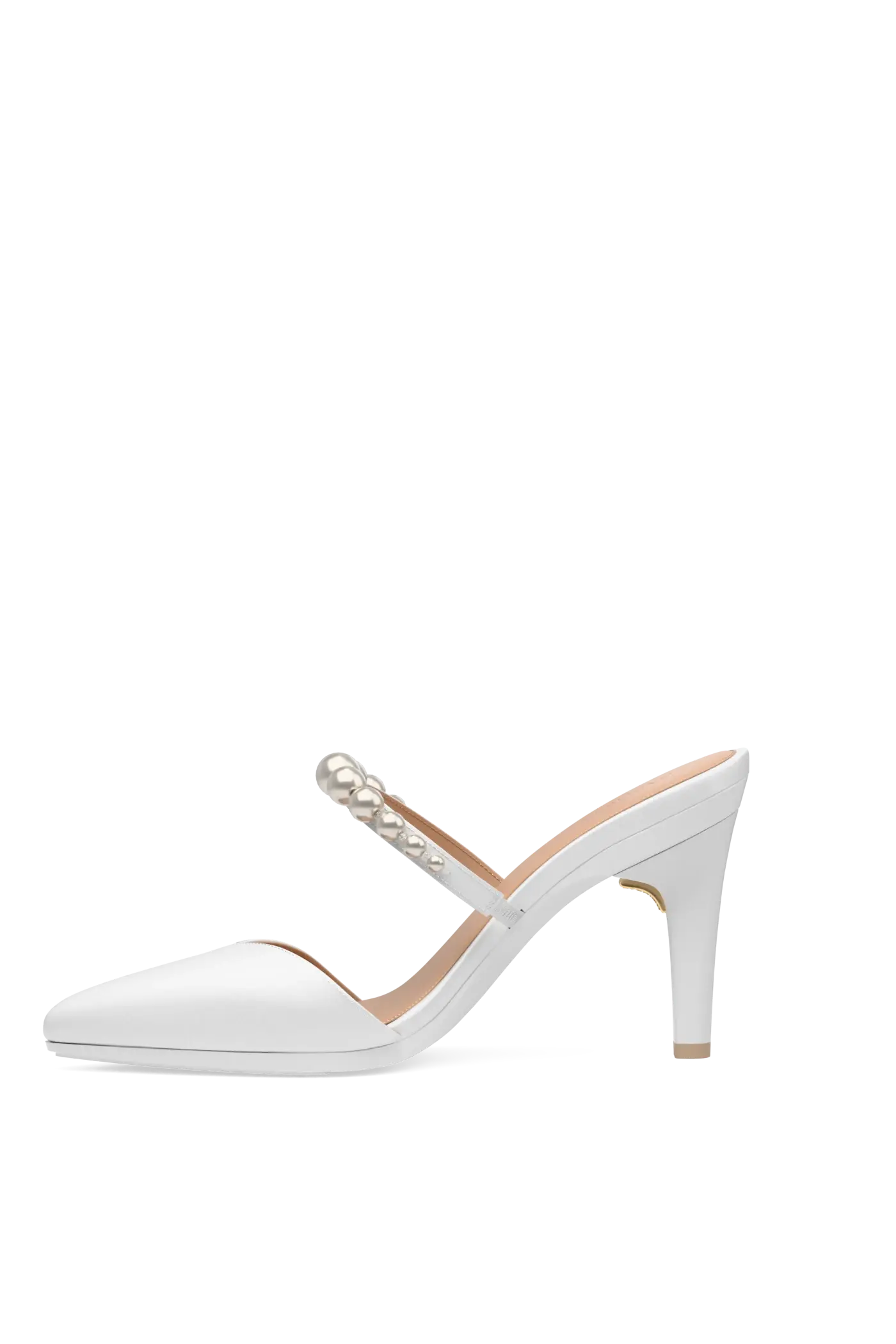 The Evelyn - White Satin Pearl 4 Stiletto