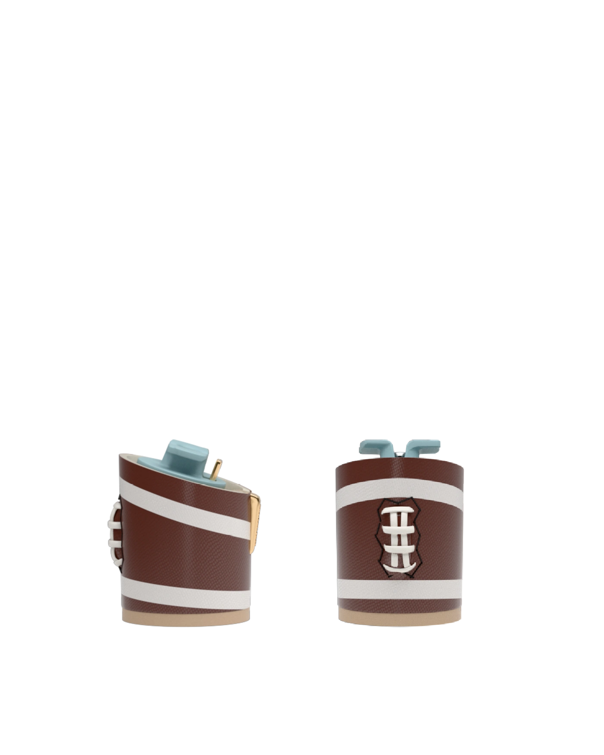 Cylinder Block Heel Kit 3 Football, back view. Pashion convertible heels go from heel to flat and are customizable with interchangeable heel kits.