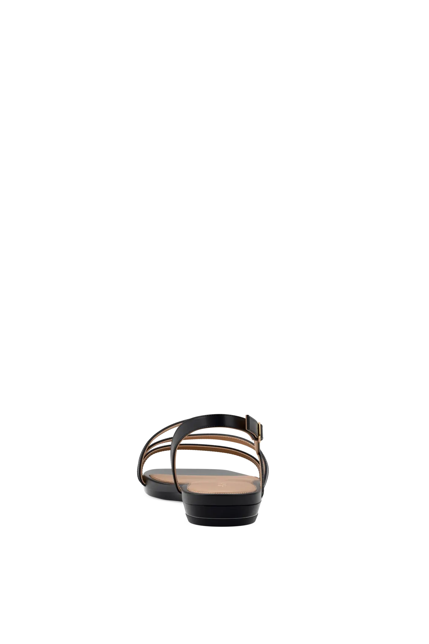The Gia - Coal Leather Flat