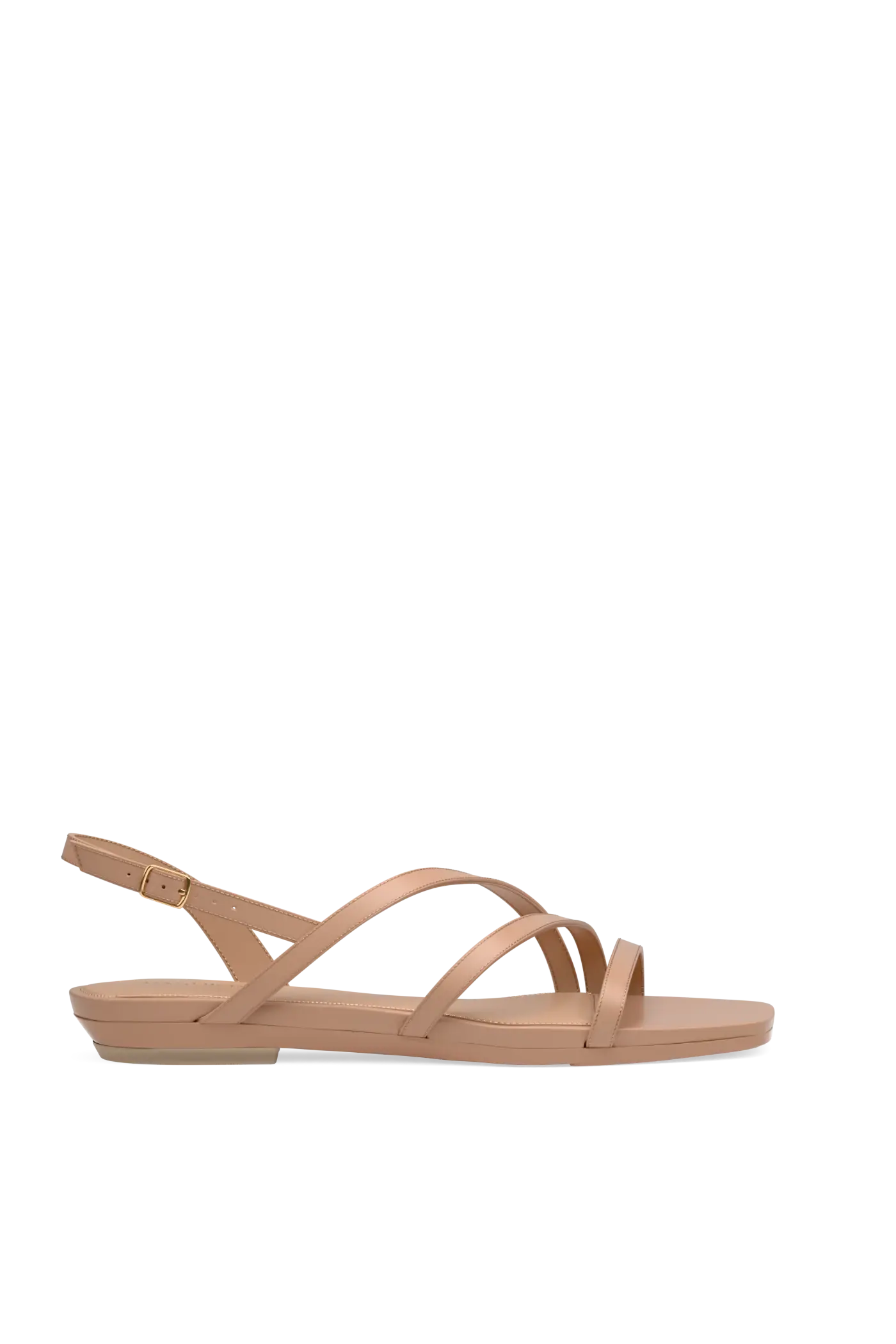 The Gia - Latte Leather Flat