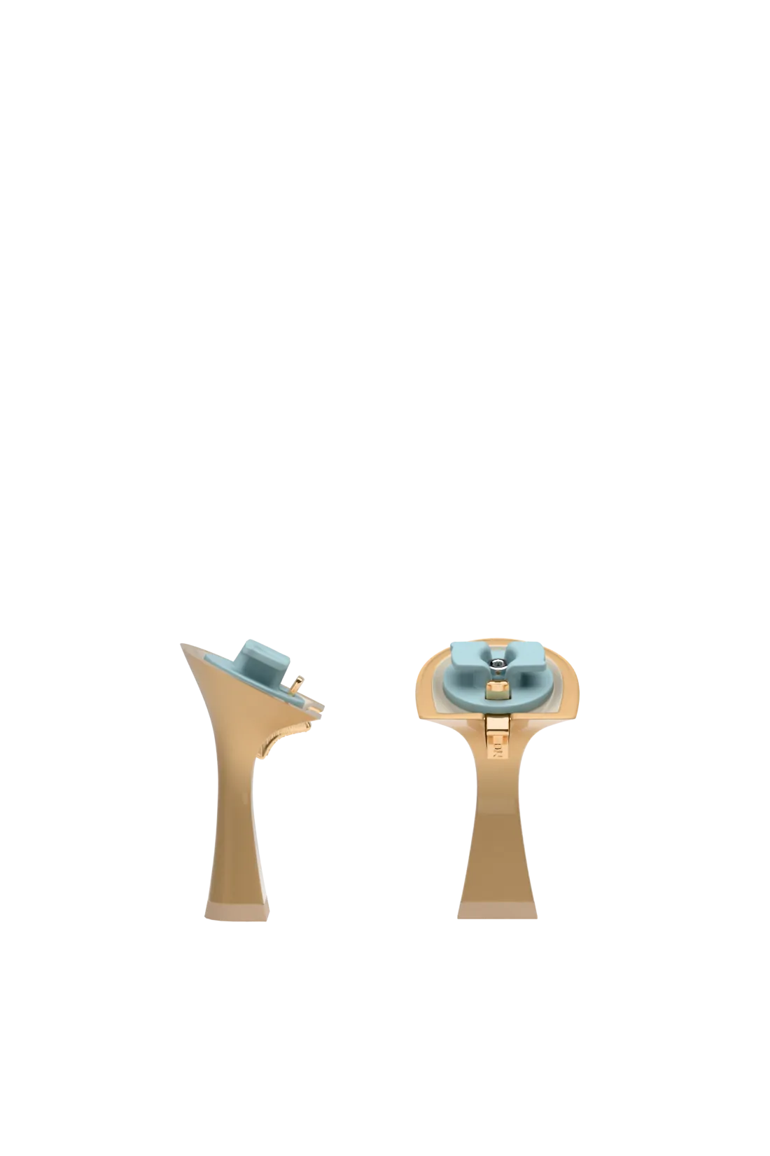 pair of matte gold flare stiletto heel kit for convertible heels