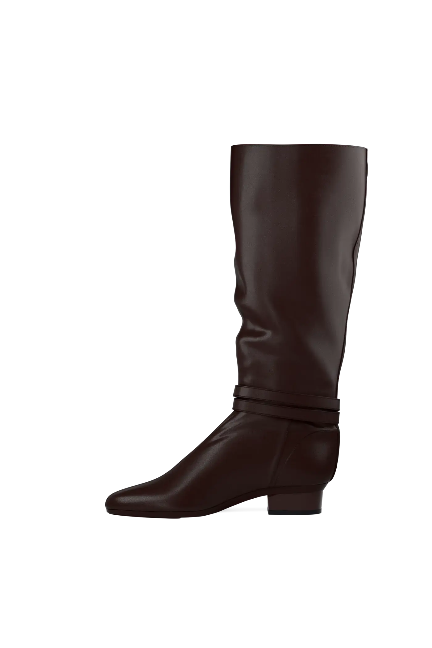The Harper Boot - Chocolate Leather Flat