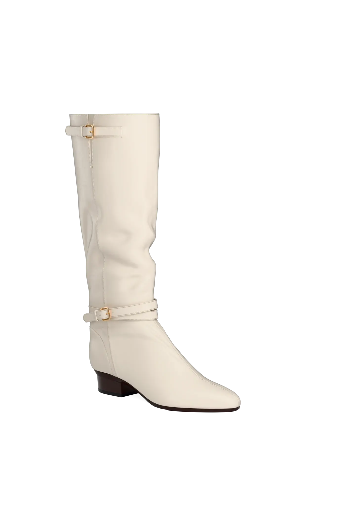 The Harper Boot - Ivory Leather 4 Stiletto