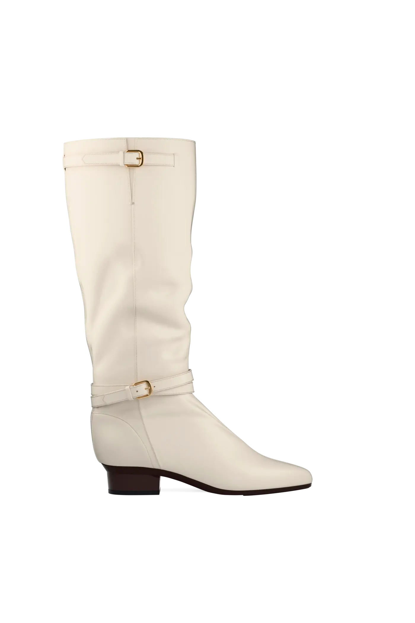 The Harper Boot - Ivory Leather Flat