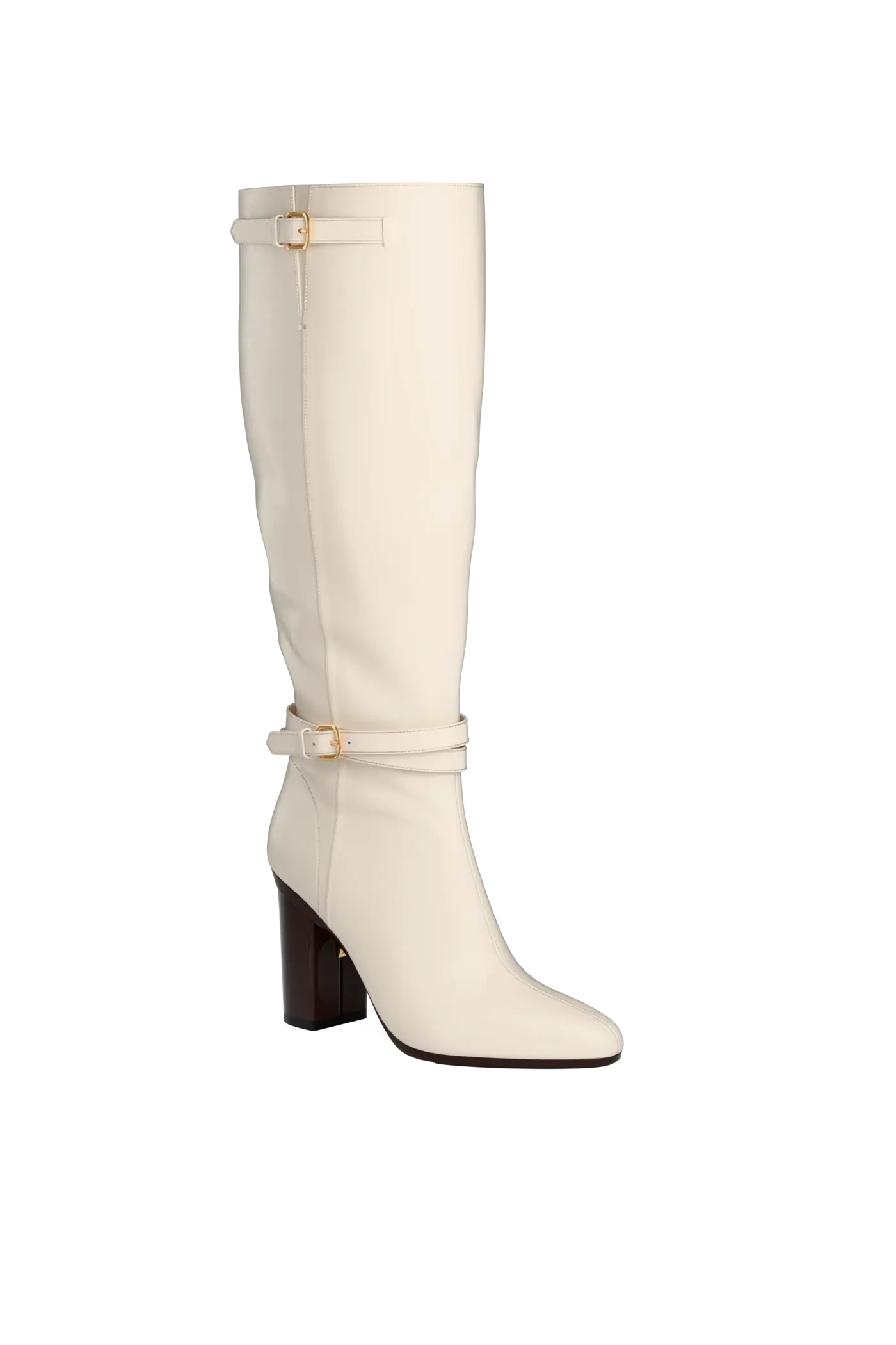 The Harper Boot - Ivory Leather 4 Block