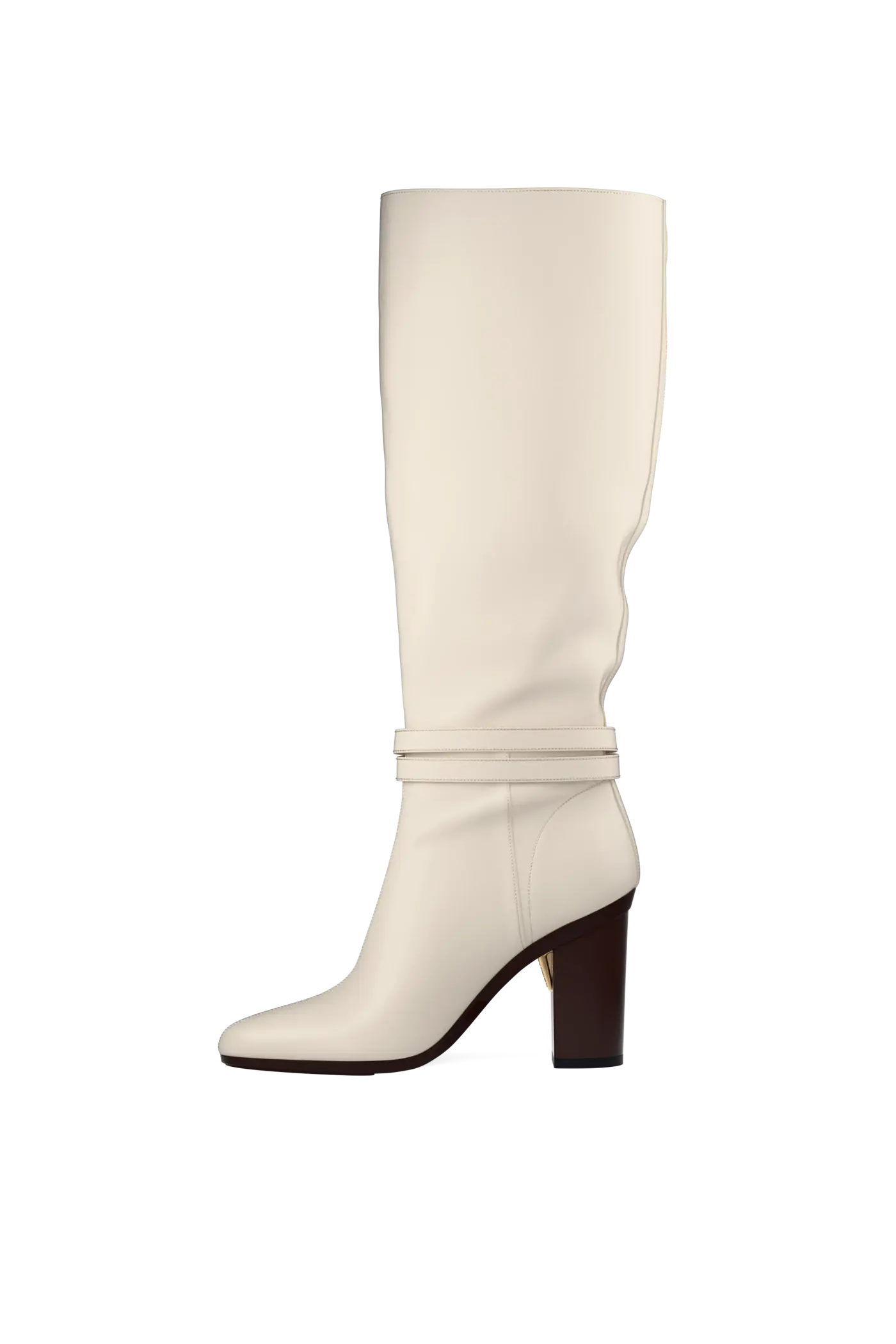 The Harper Boot - Ivory Leather 4 Block