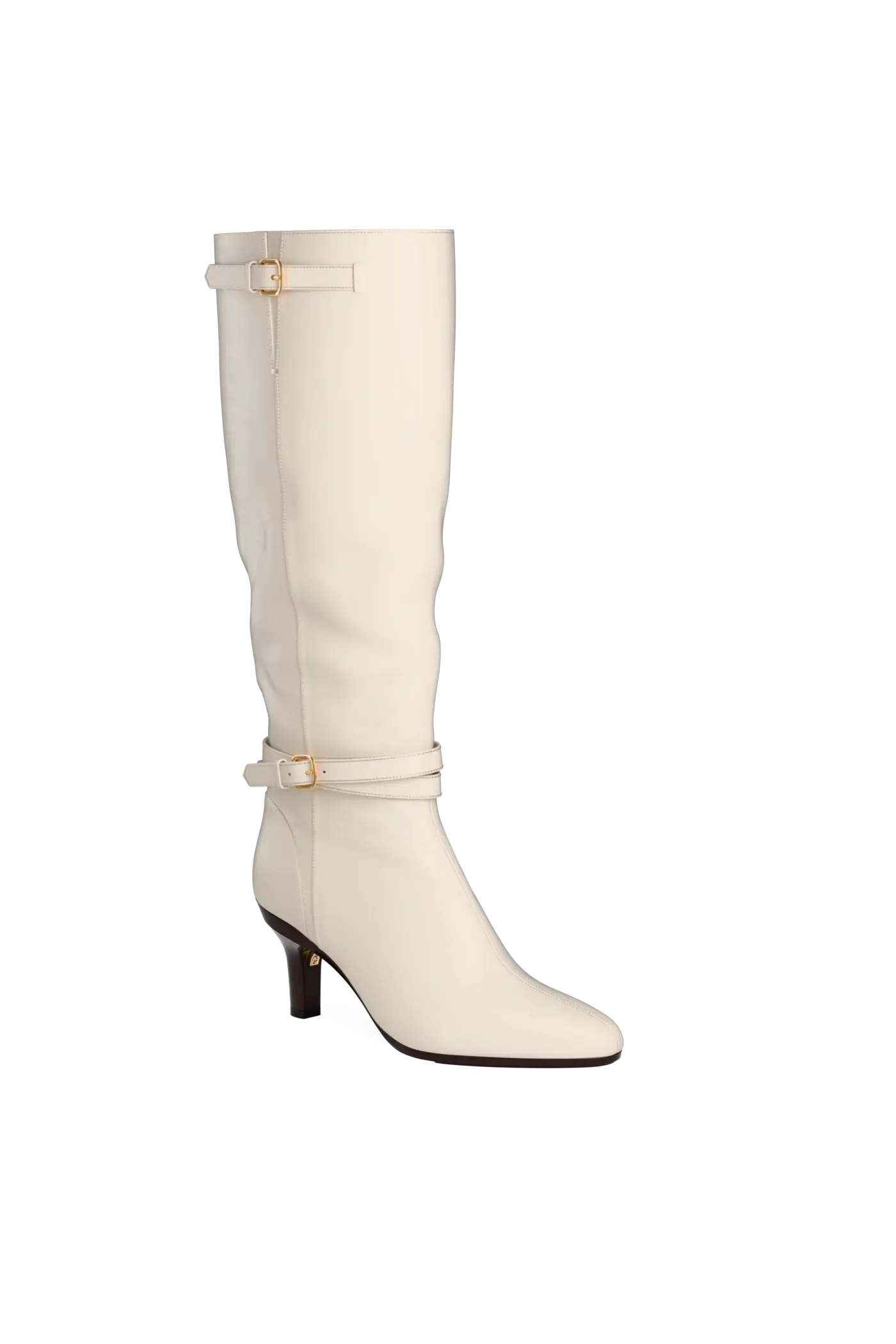 The Harper Boot - Ivory Leather 3 Stiletto