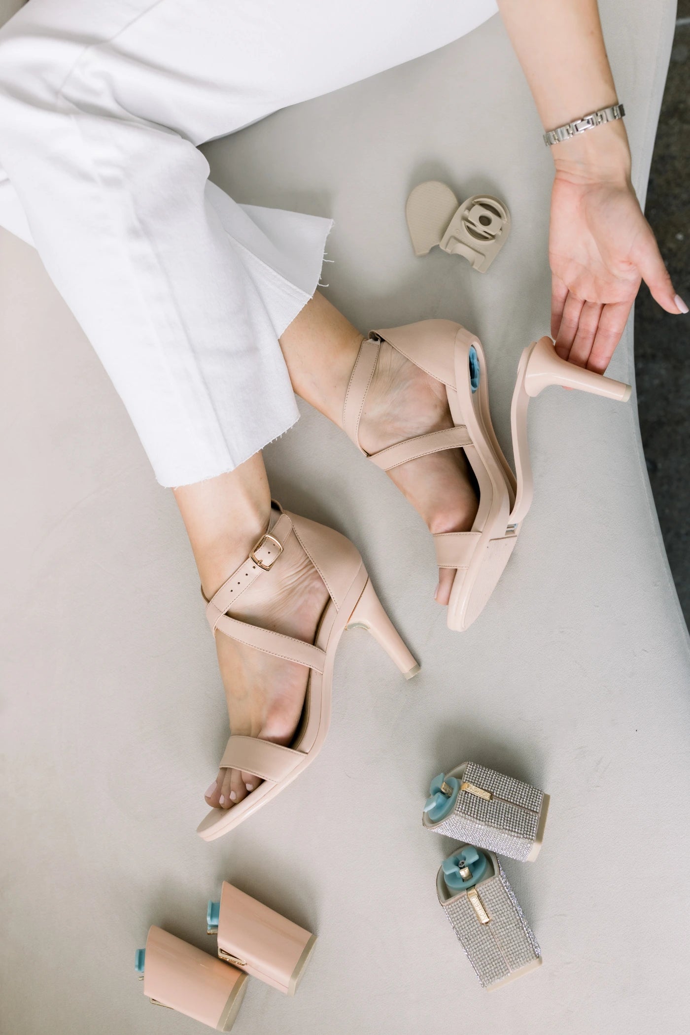 The Sandal - Sand Patent 4 Block - FINAL SALE