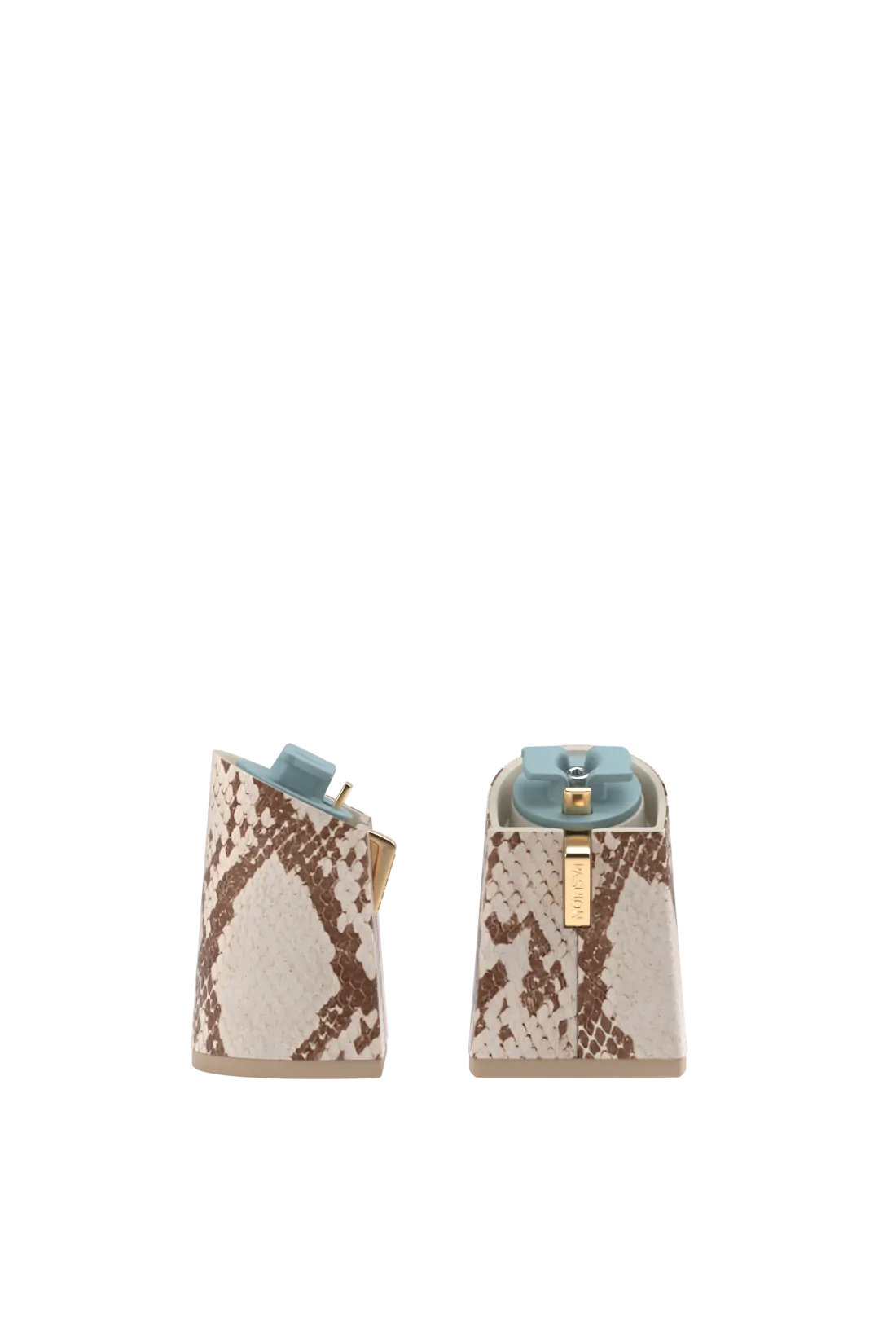 Flare Block Heel Kit 4 Ivory Snakeskin