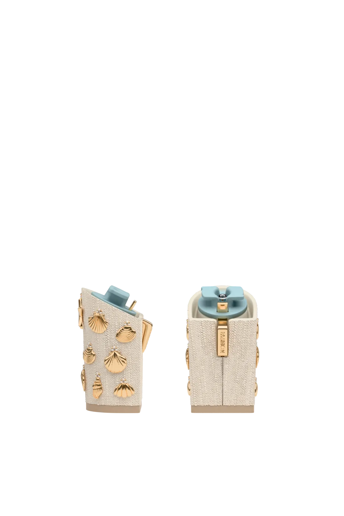 Block Heel Kit 4 Linen Gold Seashell Charm