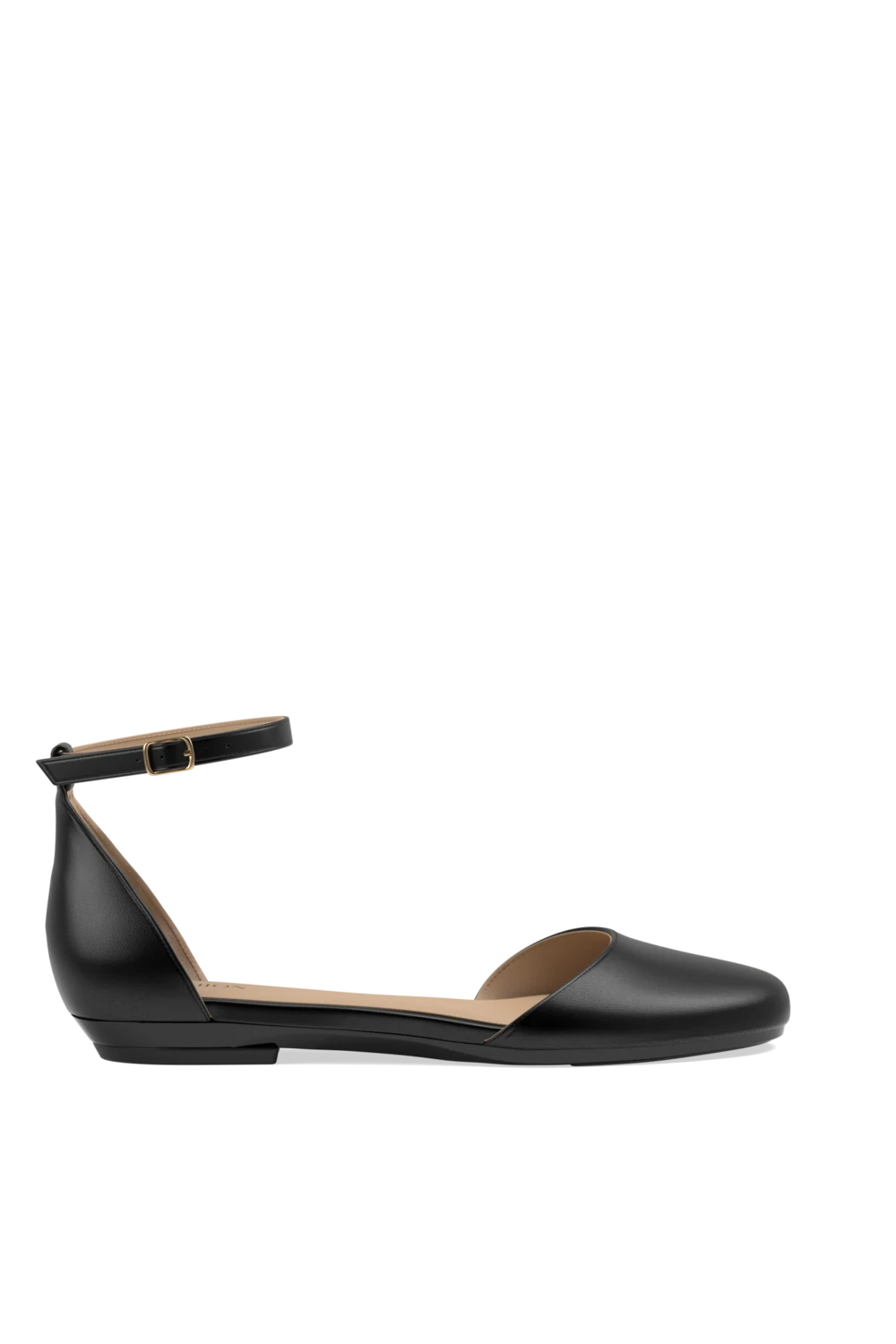 The Jocelyn - Coal Leather Flat - FINAL SALE