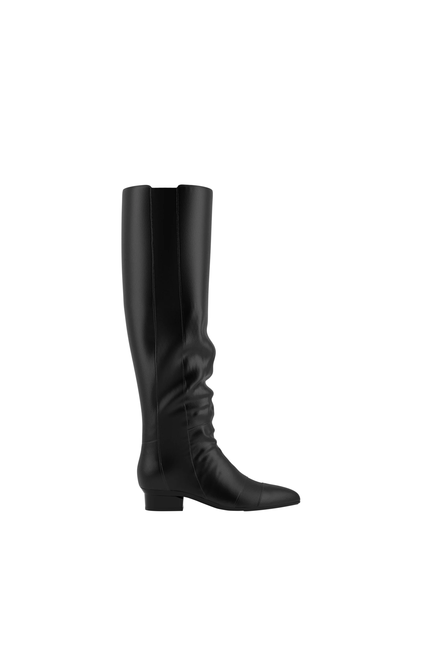 The Knee High Boot - Coal Leather - FINAL SALE
