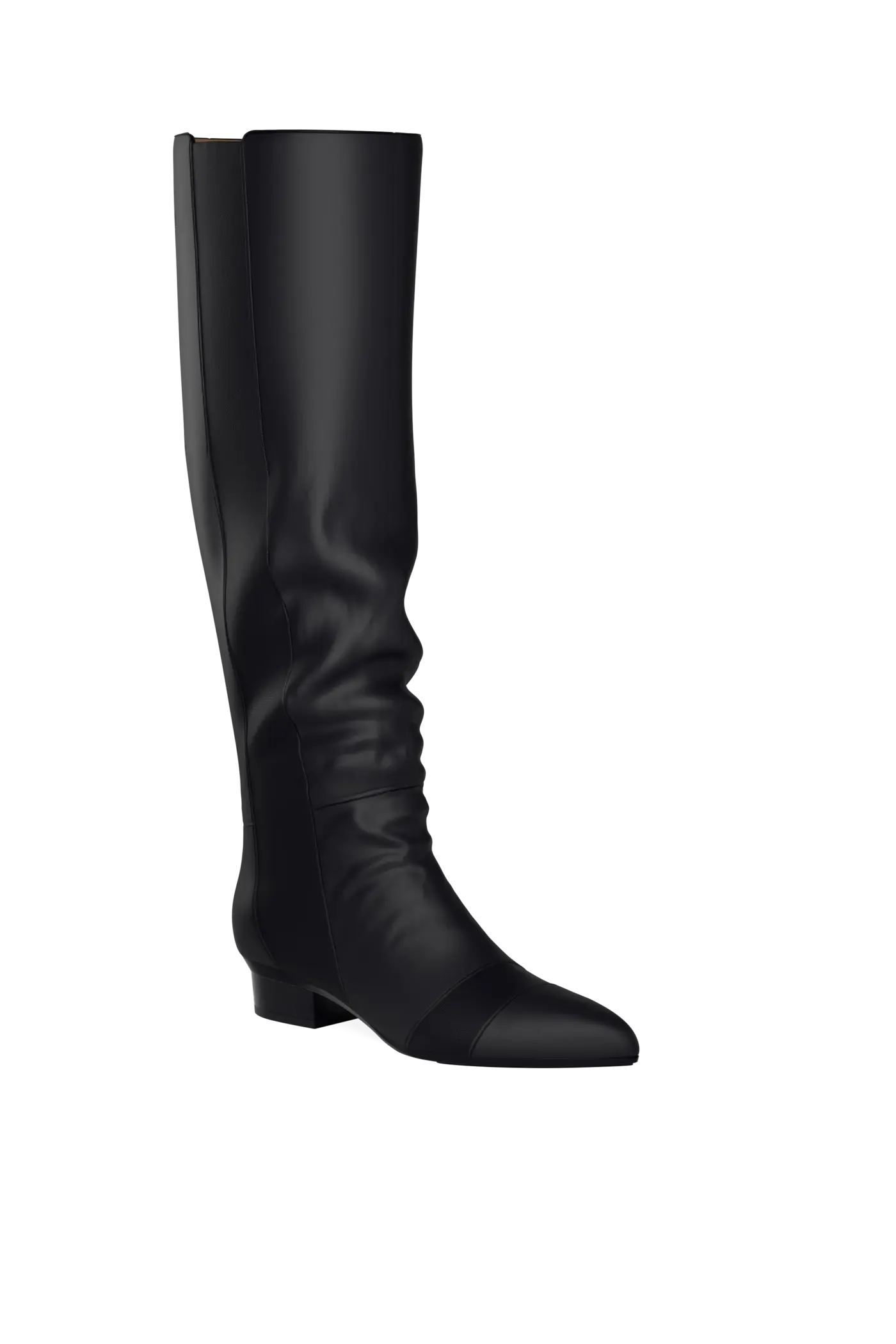The Knee High Boot - Coal Leather 3 Stiletto - FINAL SALE