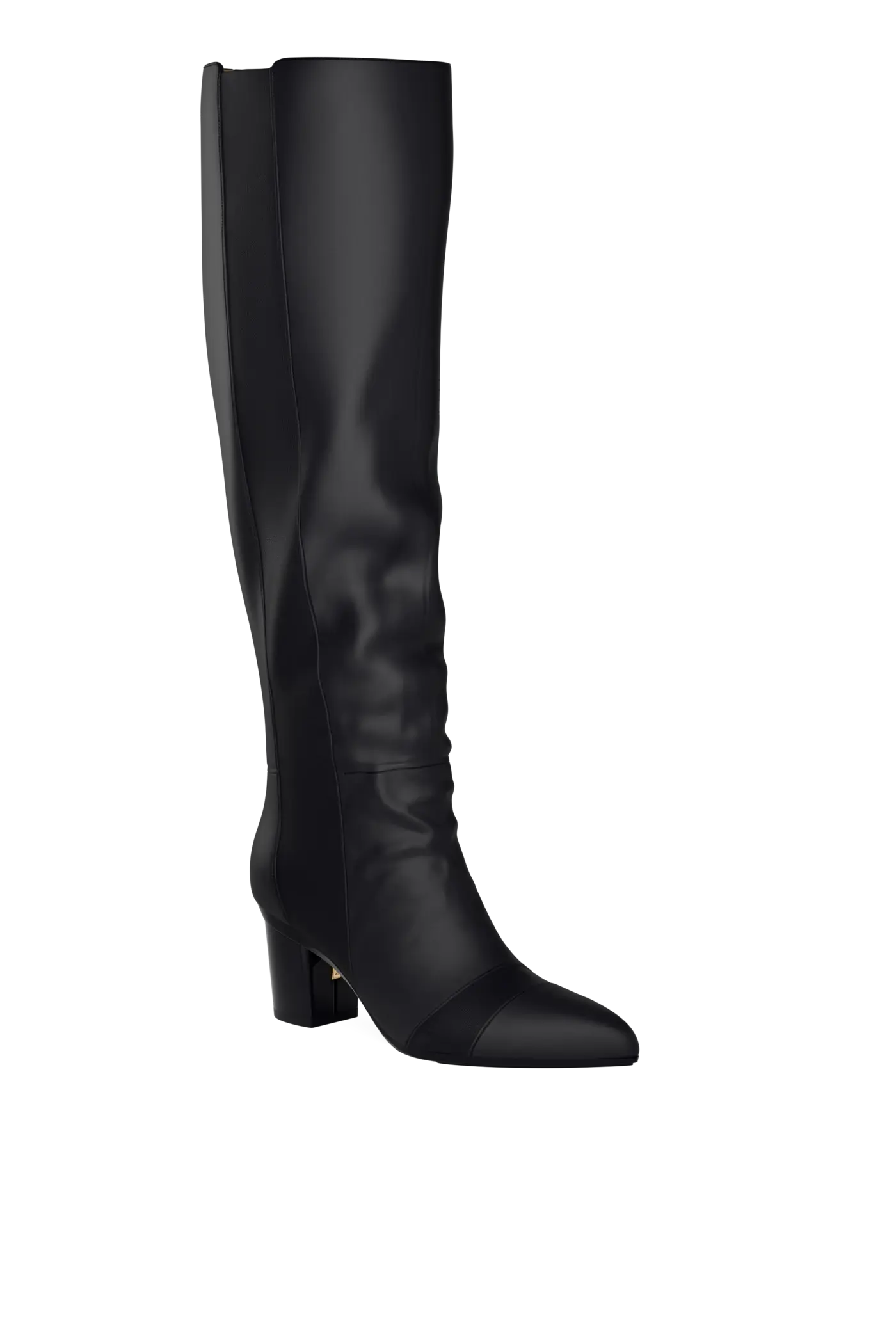 The Knee High Boot - Coal Leather 3 Block - FINAL SALE