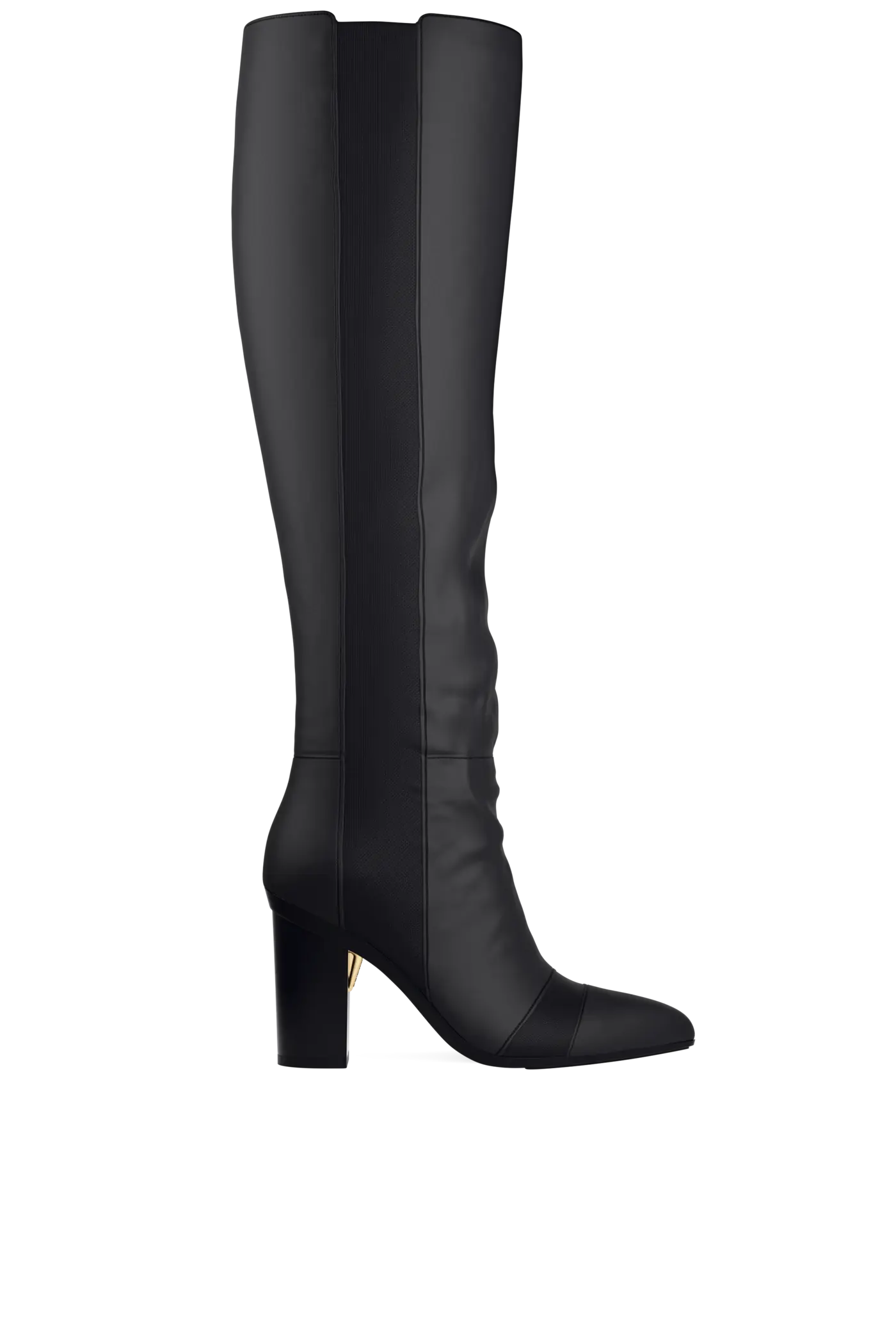 The Knee High Boot - Coal Leather 4 Block - FINAL SALE