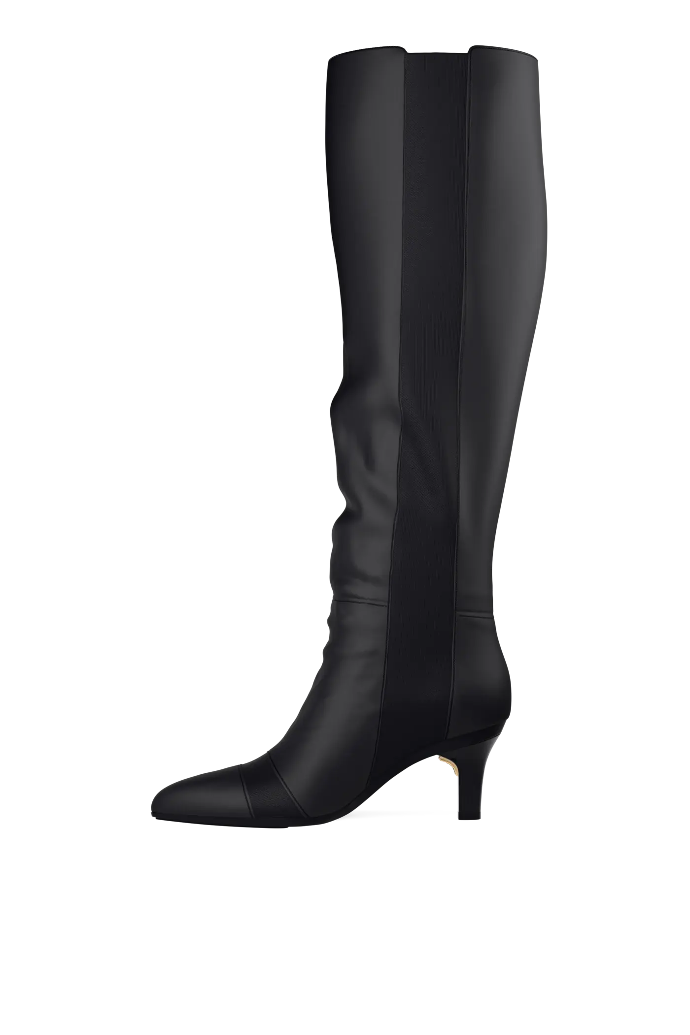 The Knee High Boot - Coal Leather 3 Stiletto - FINAL SALE