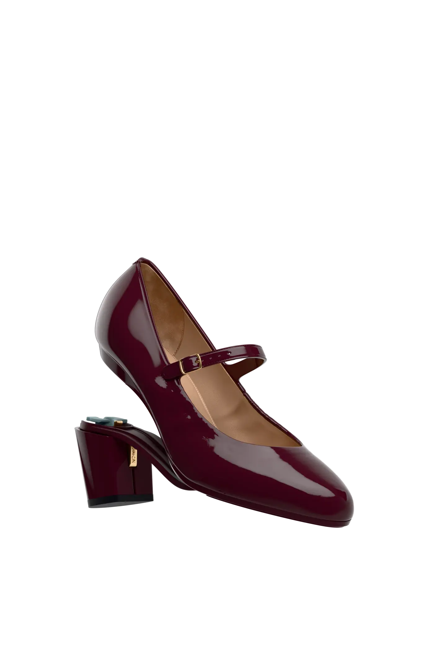 The Mary - Cherry Mocha Patent 3 Block