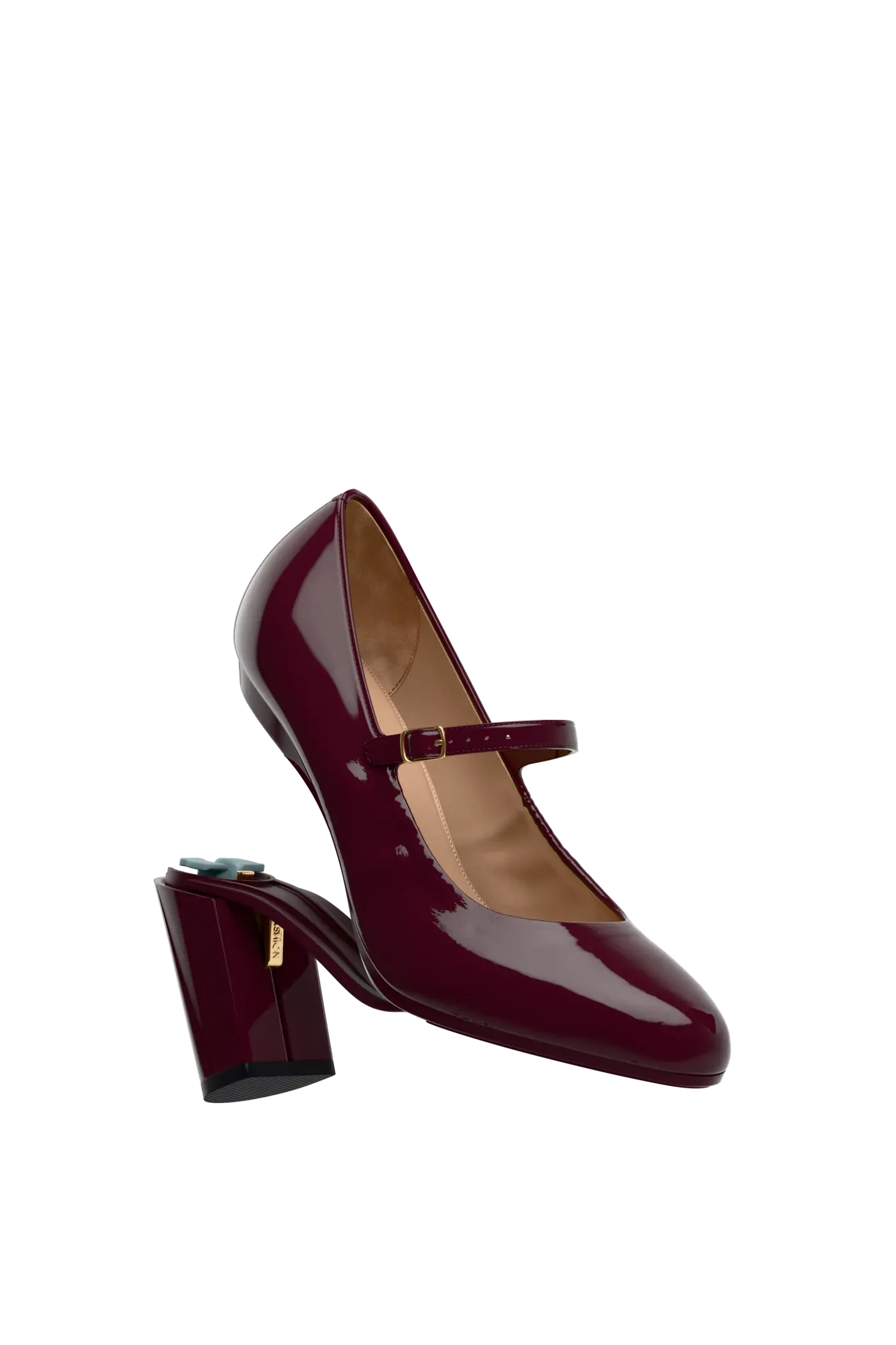 The Mary - Cherry Mocha Patent 4 Block