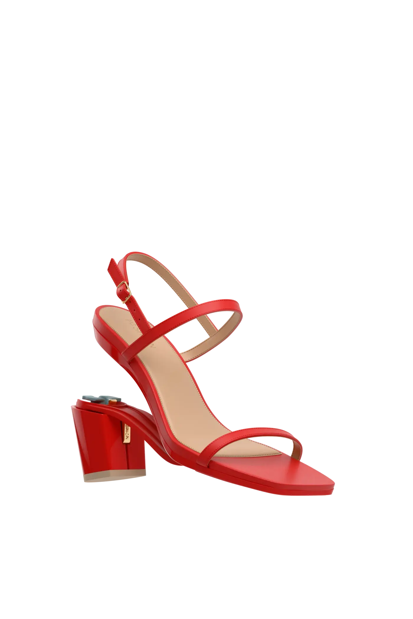 The Miranda - Cherry Red Leather 3 Block