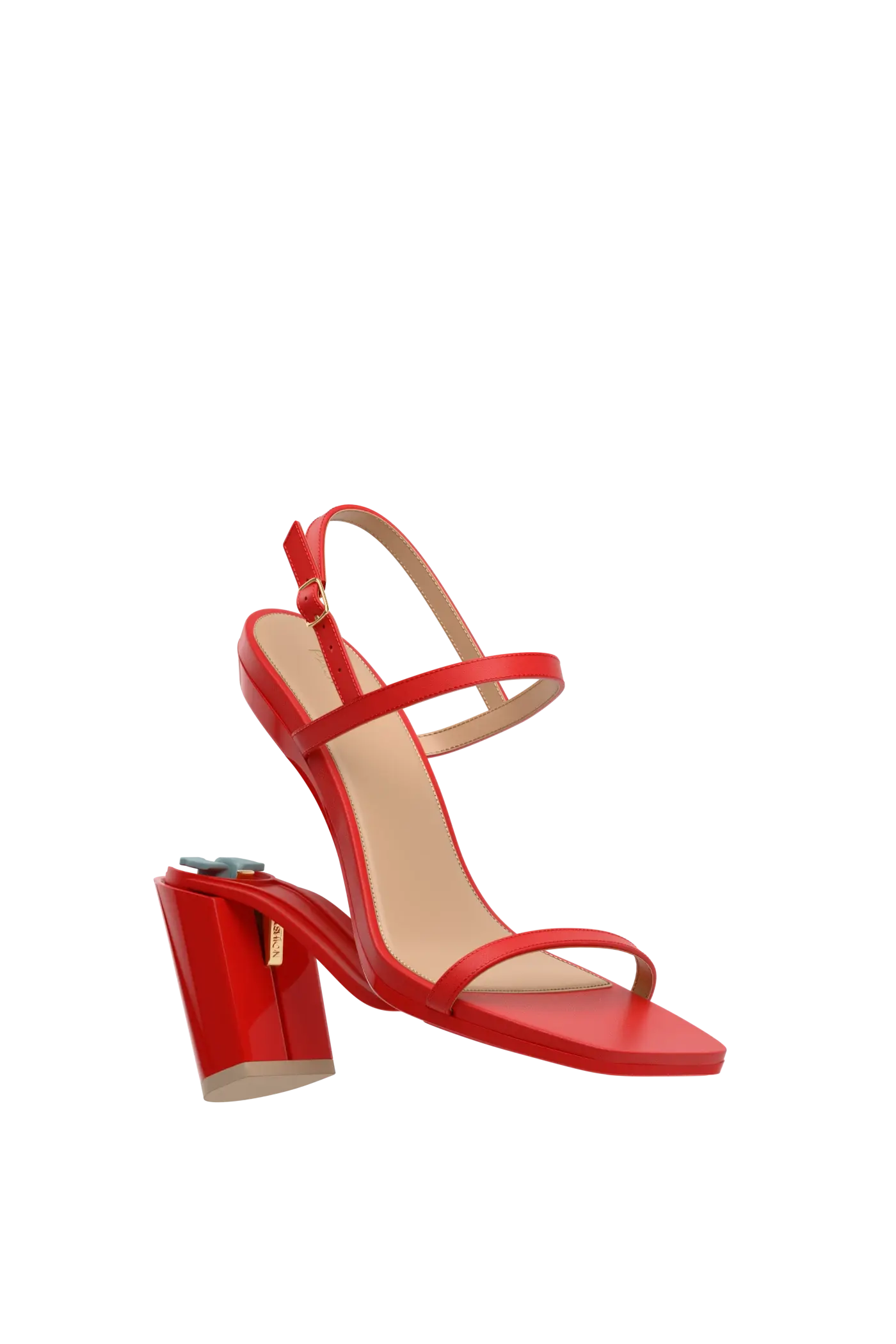 The Miranda - Cherry Red Leather 4 Block