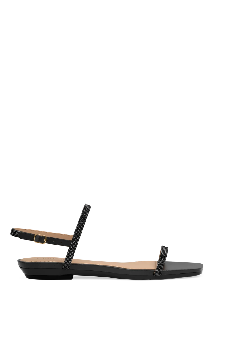 The Miranda - Coal Rhinestone Flat