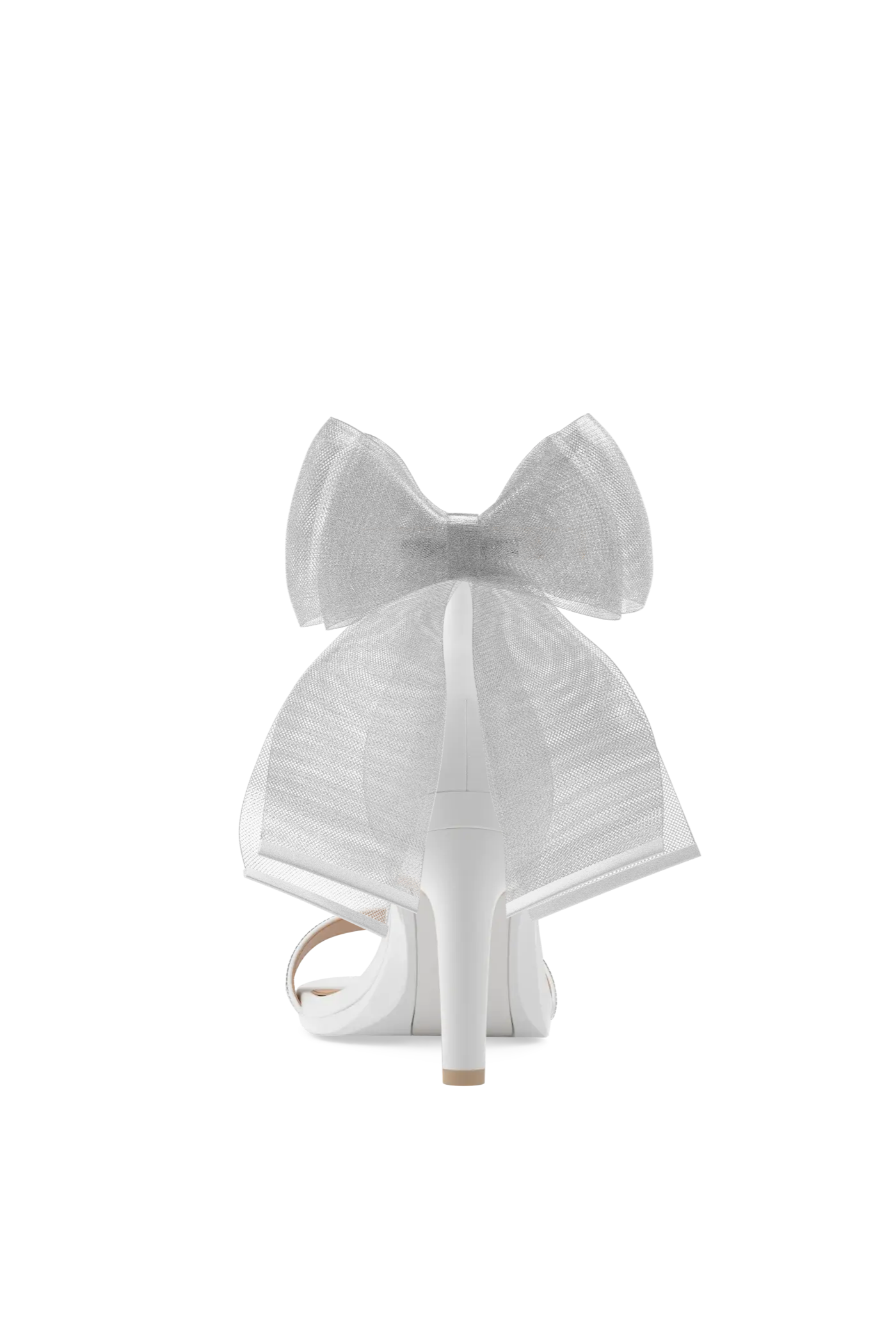 Ankle Bow White Tulle Clip