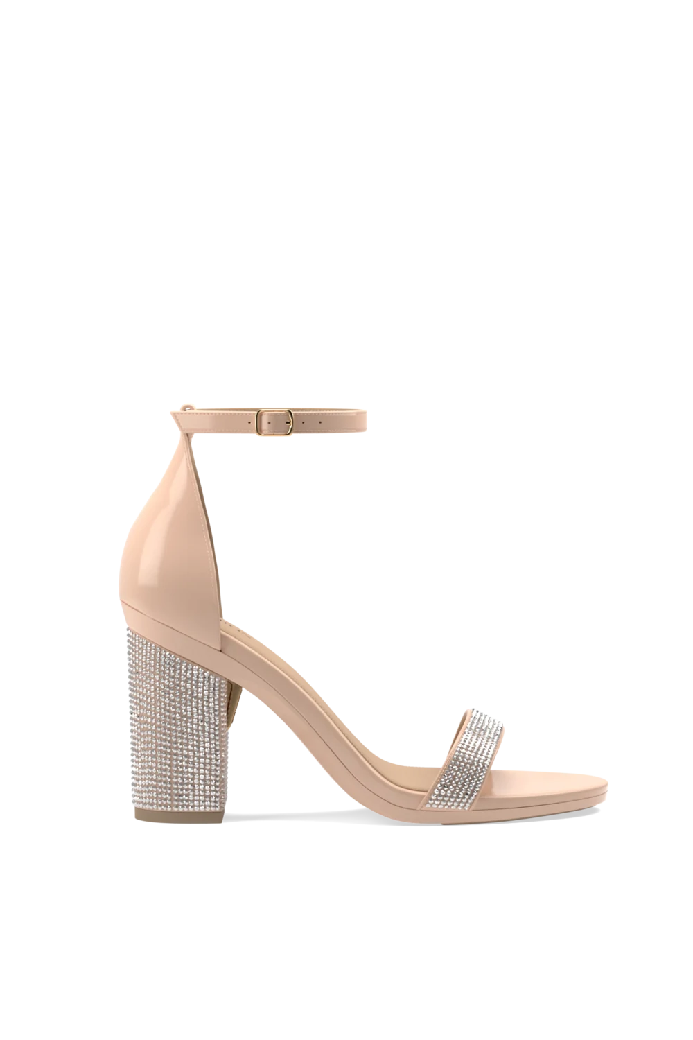 The Pashionista - Sand Patent Rhinestone + Block Heel Kit 4 Sand Rhinestone