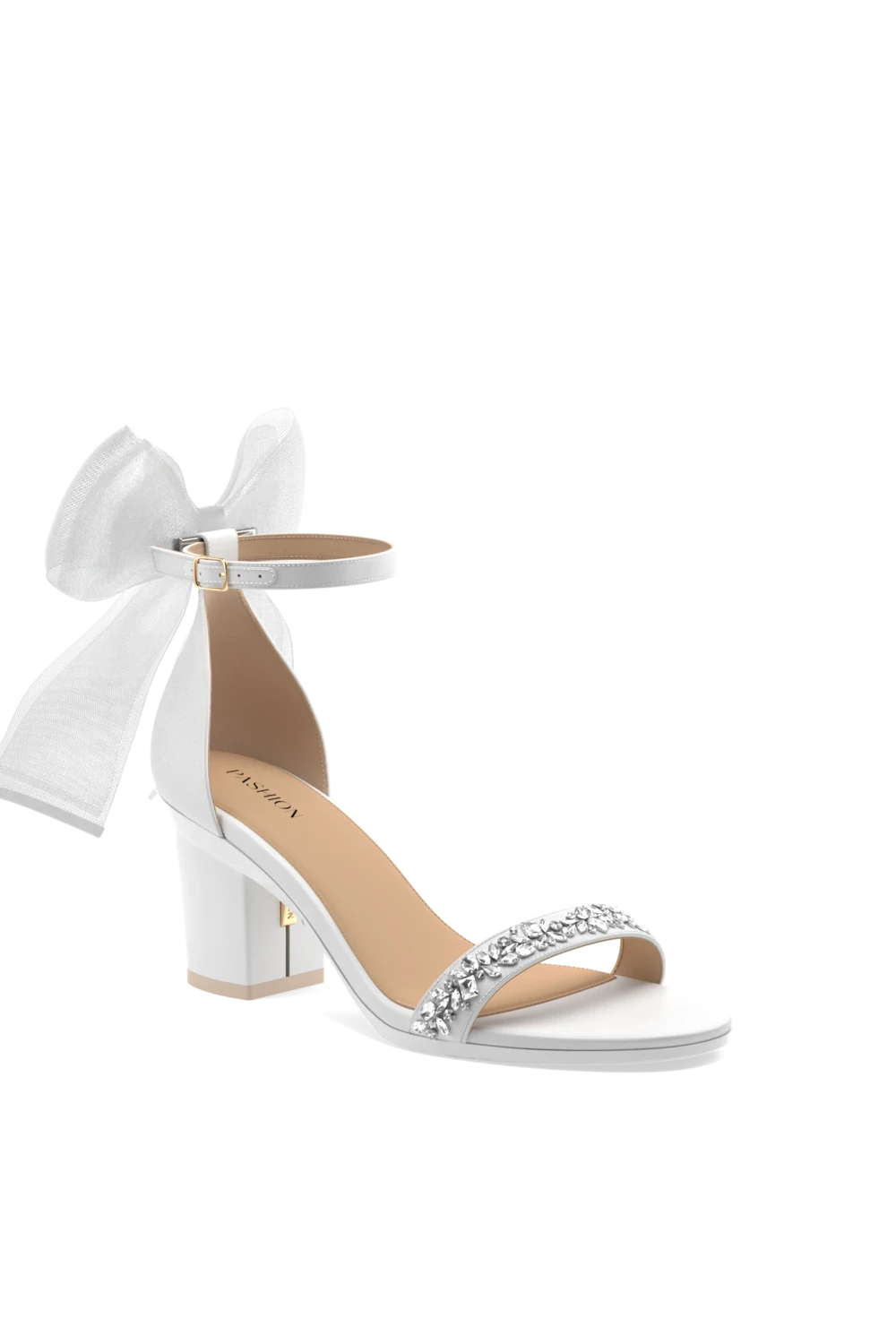The Pashionista - White Crystal Bow + Block Heel Kit 3 White
