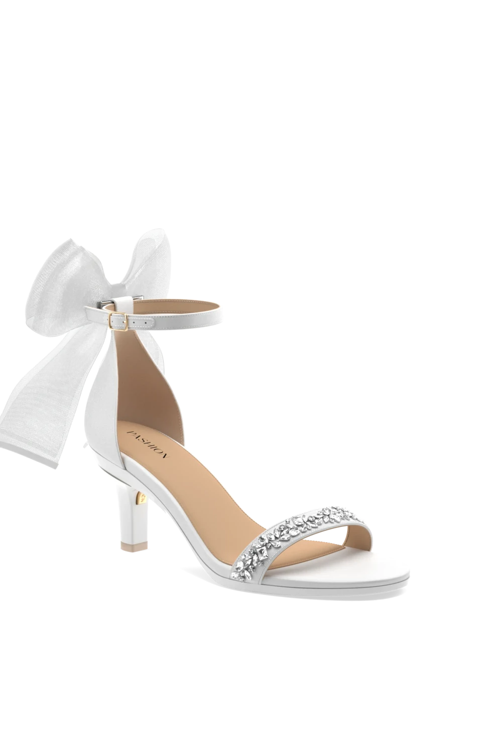The Pashionista - White Crystal Bow + Stiletto Heel Kit 3 White