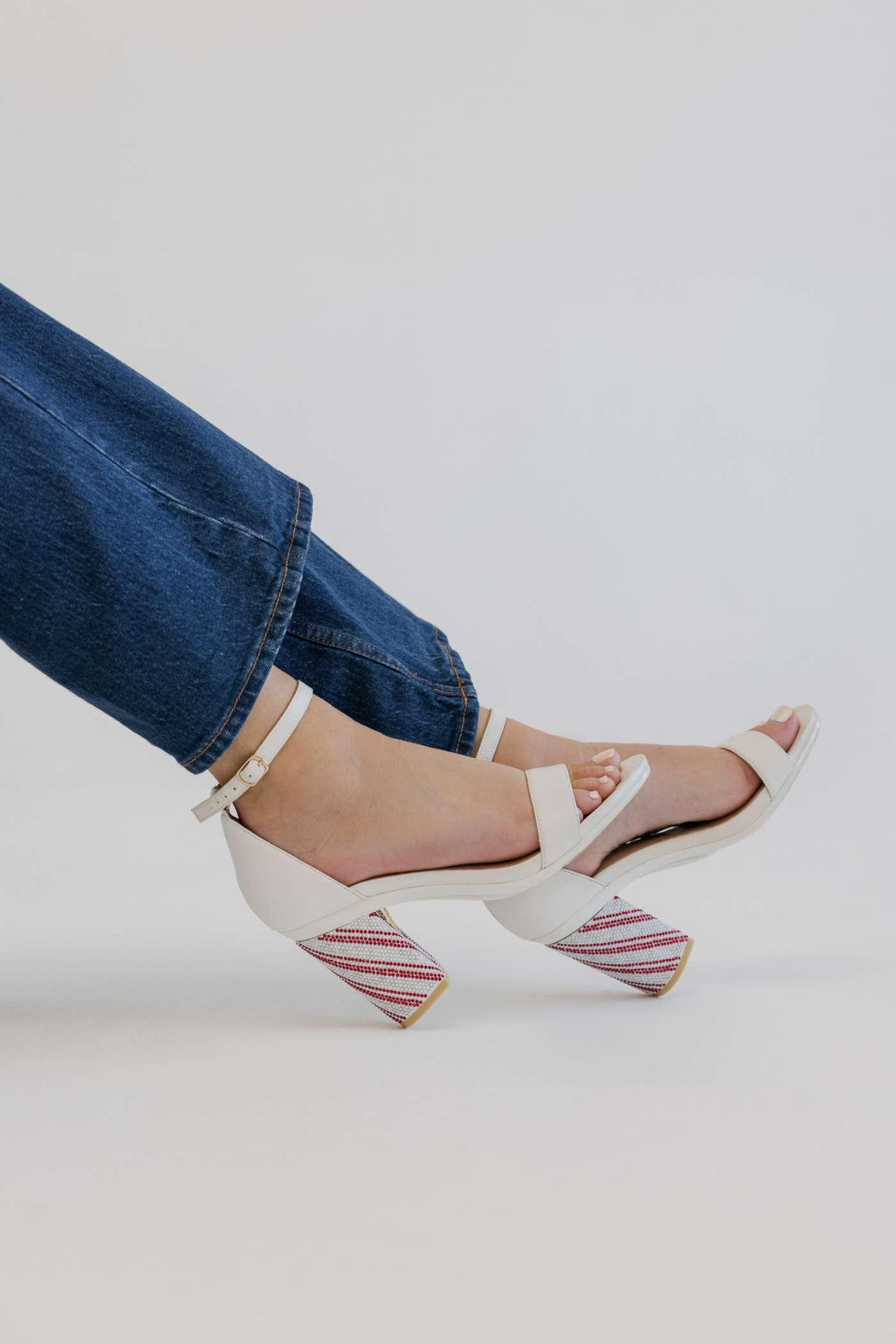 Block Heel Kit 3 Candy Cane Rhinestone