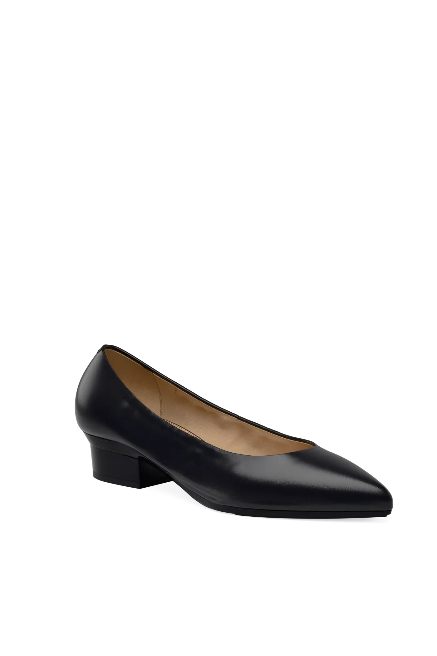 The Pump - Coal Stretch Leather Flat