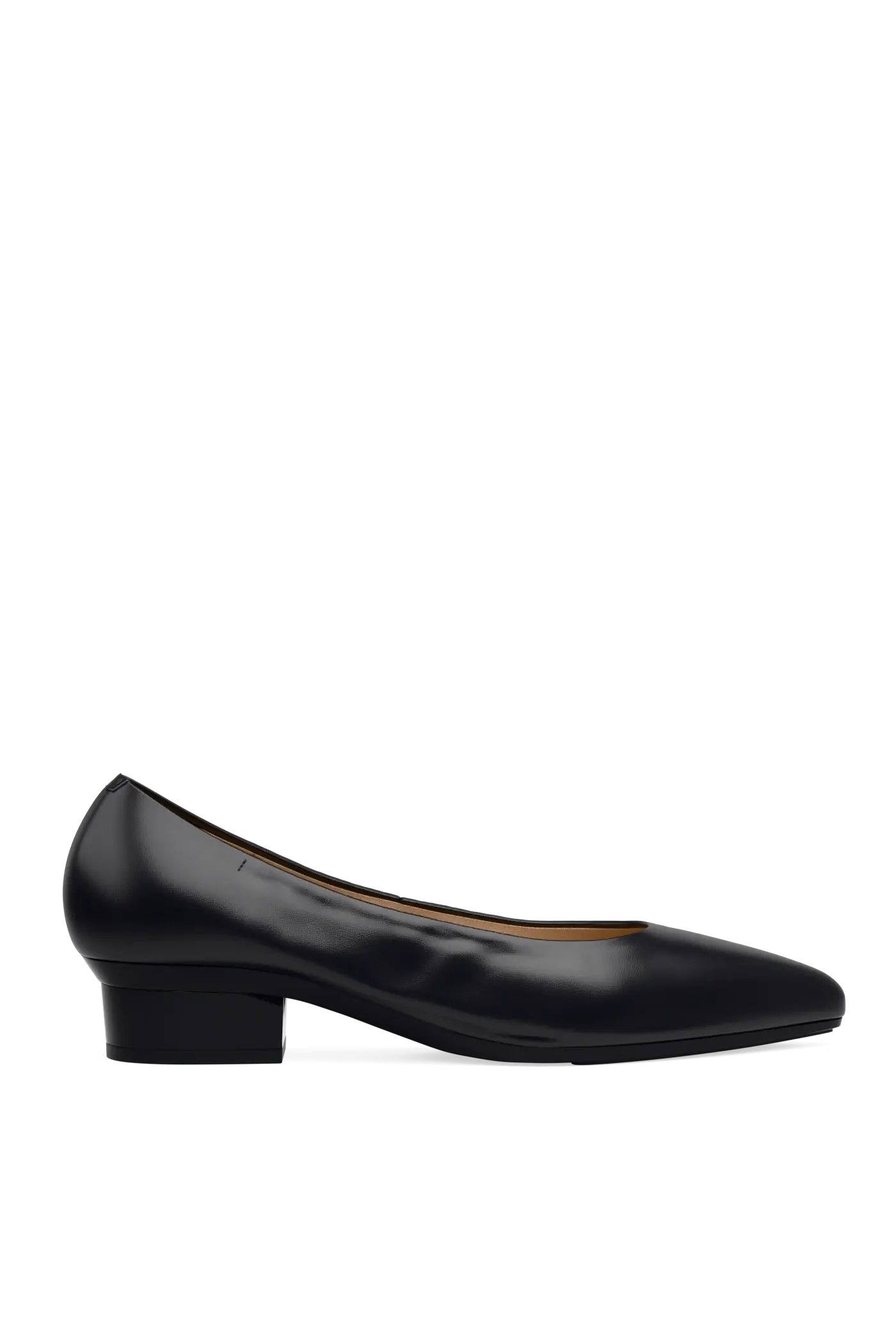 The Pump - Coal Stretch Leather Flat