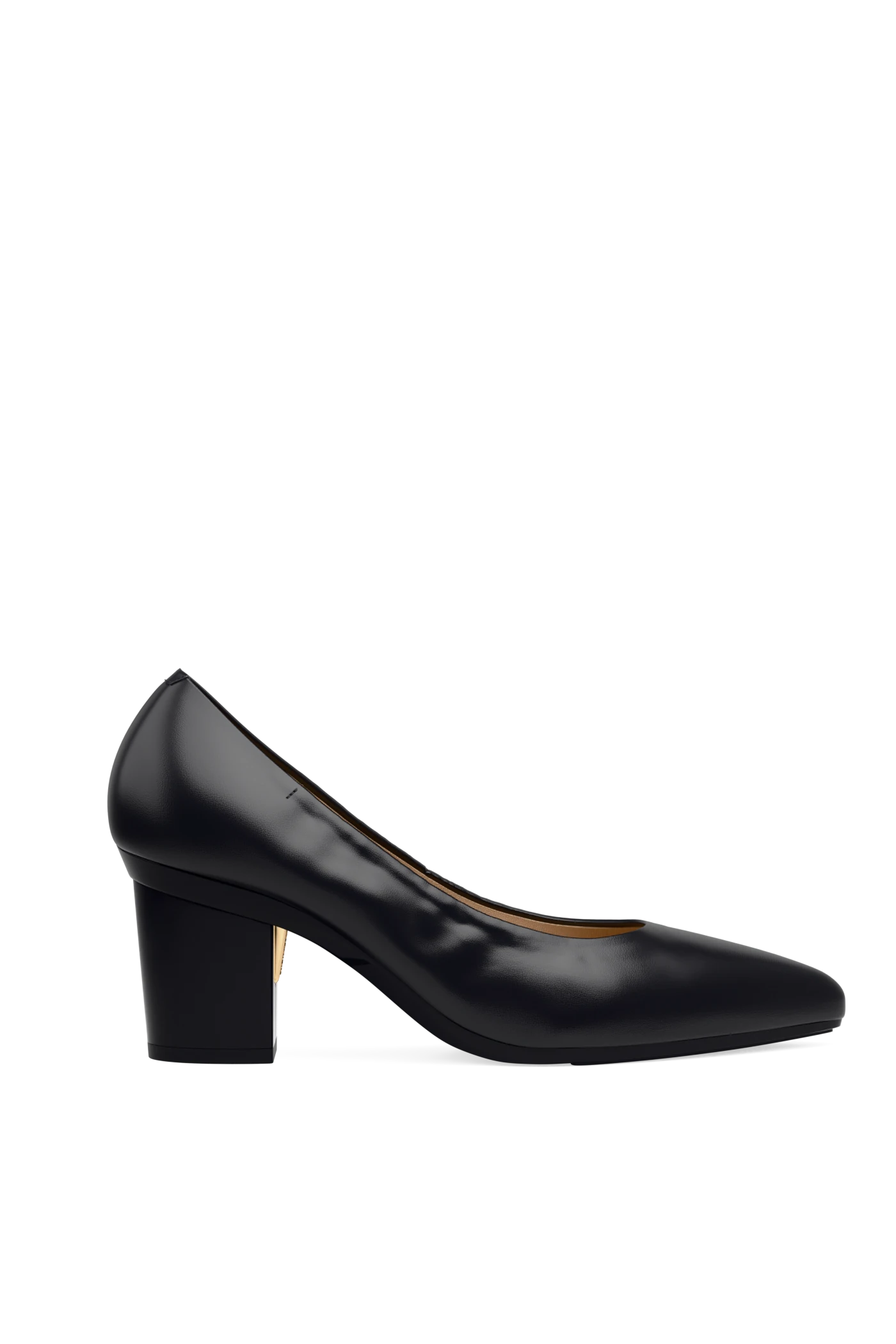 The Pump - Coal Stretch Leather 3 Block