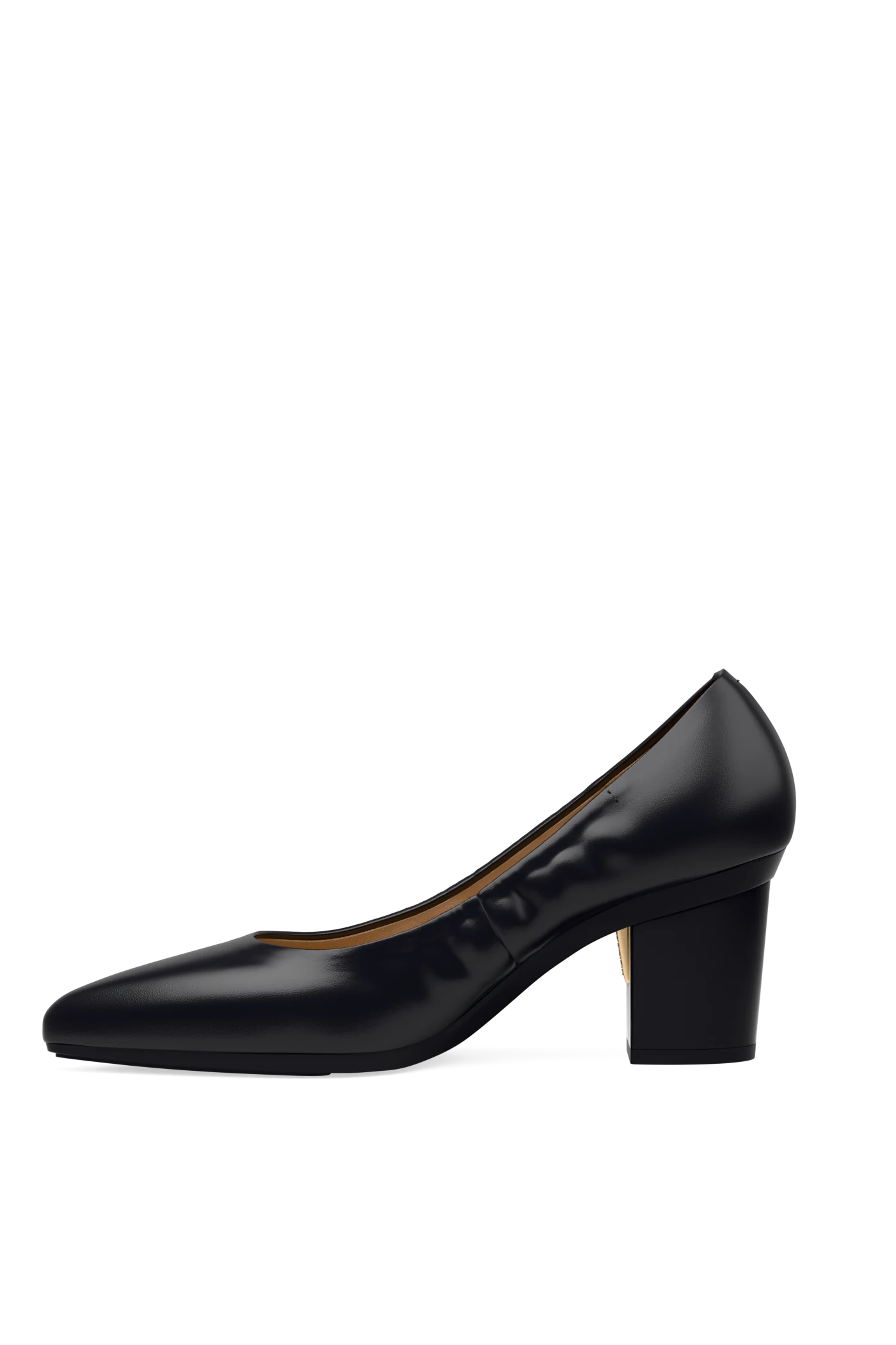 The Pump - Coal Stretch Leather 3 Block