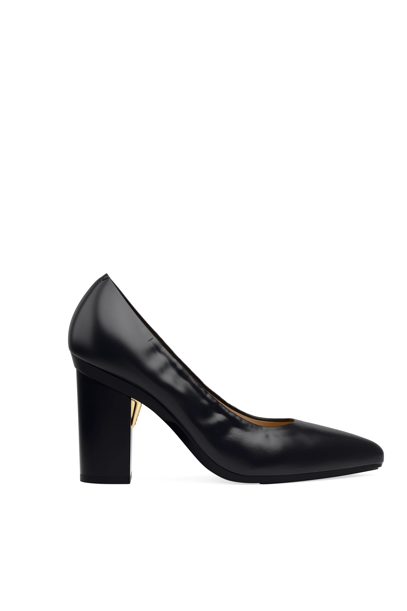 The Pump - Coal Stretch Leather 4 Block