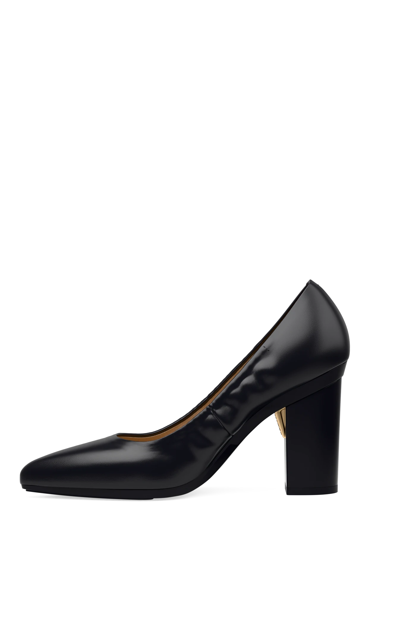 The Pump - Coal Stretch Leather 4 Block