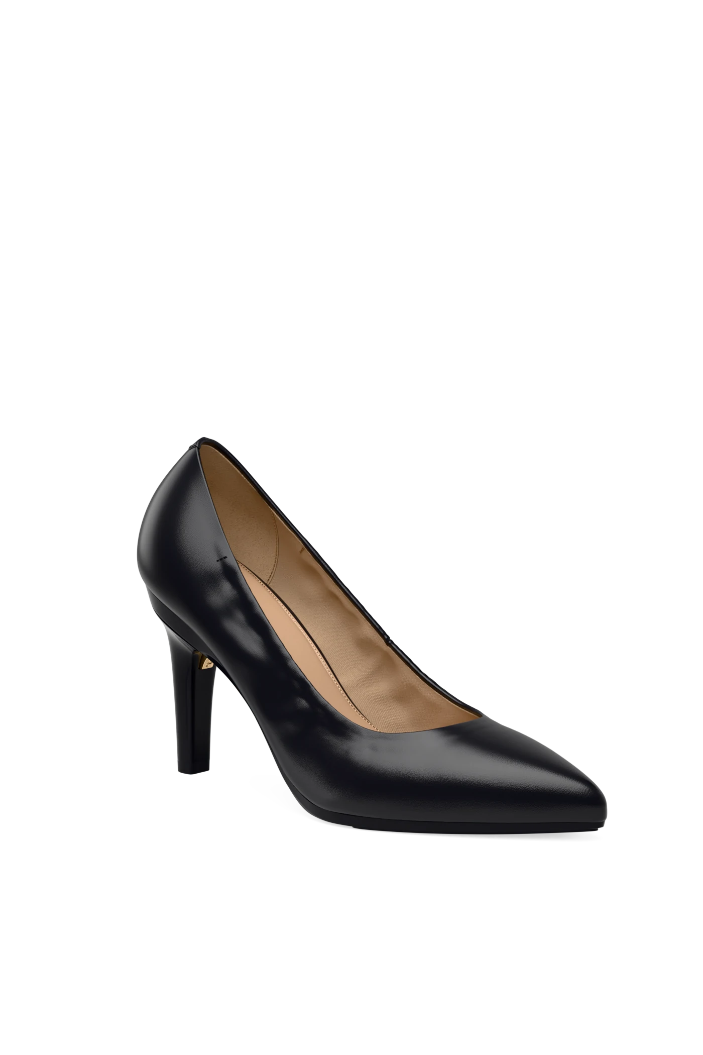 The Pump - Coal Stretch Leather 4 Stiletto