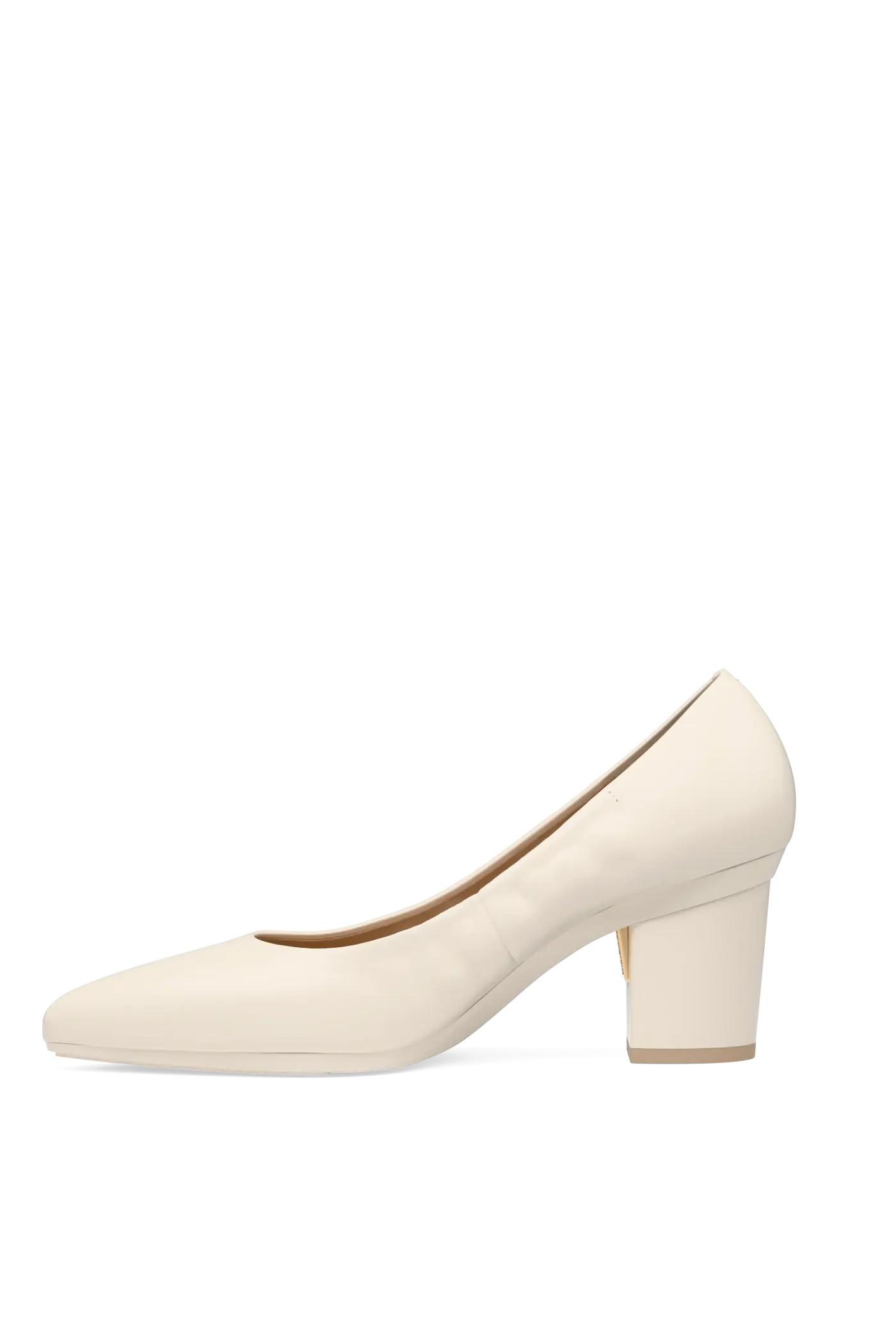 The Pump - Ivory Leather 3 Block