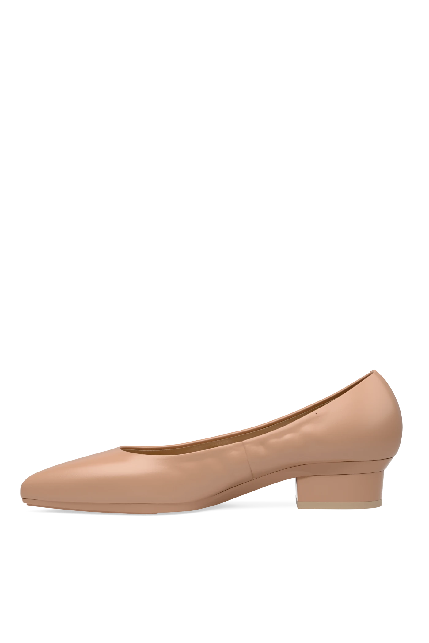 The Pump Wide Width - Latte Stretch Leather Flat
