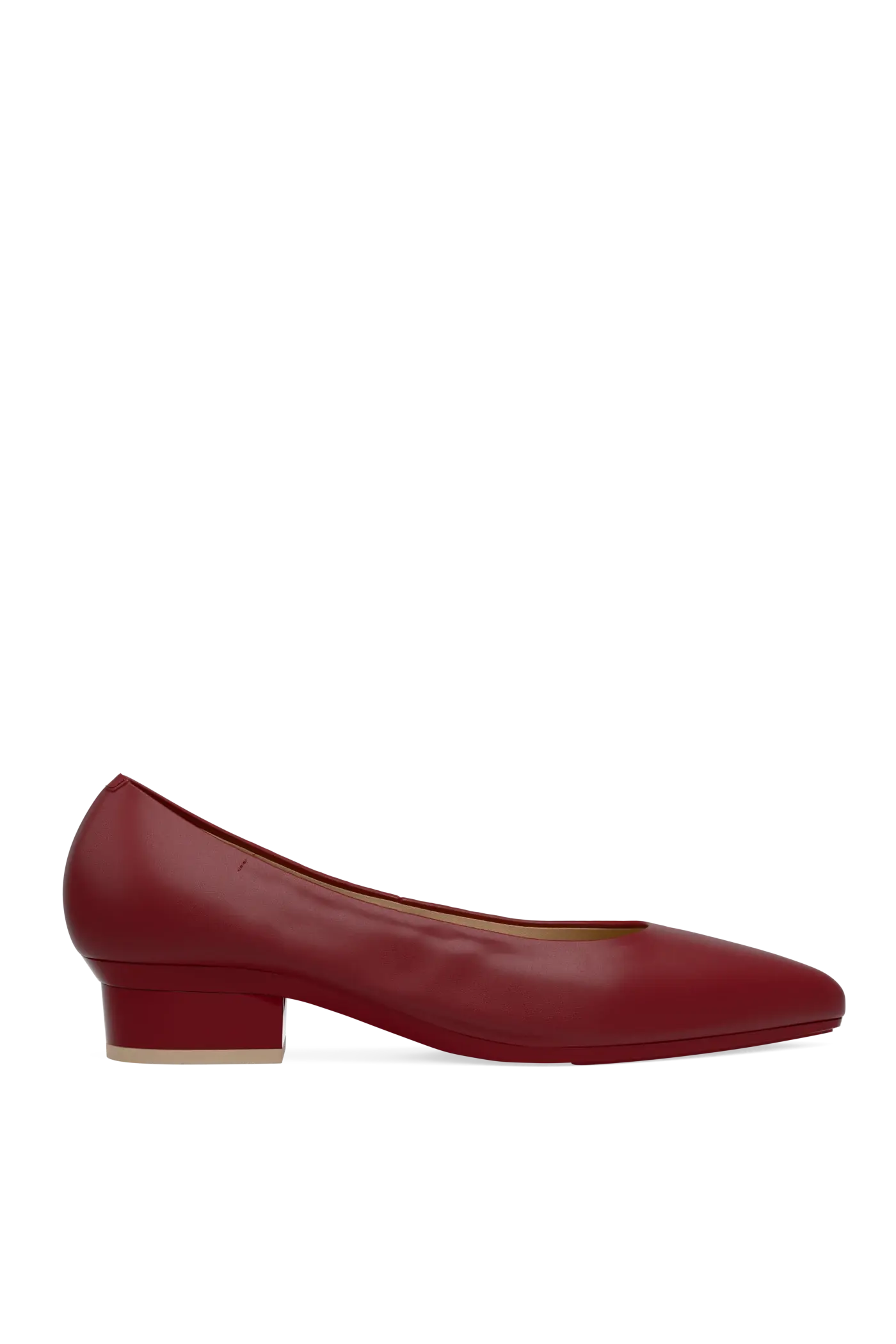 The Pump - Merlot Stretch Leather Flat