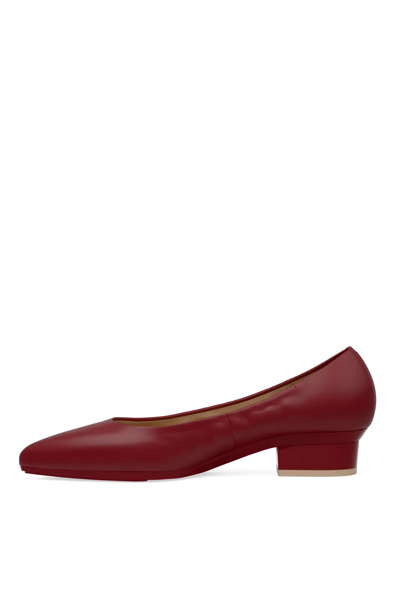 The Pump - Merlot Stretch Leather Flat