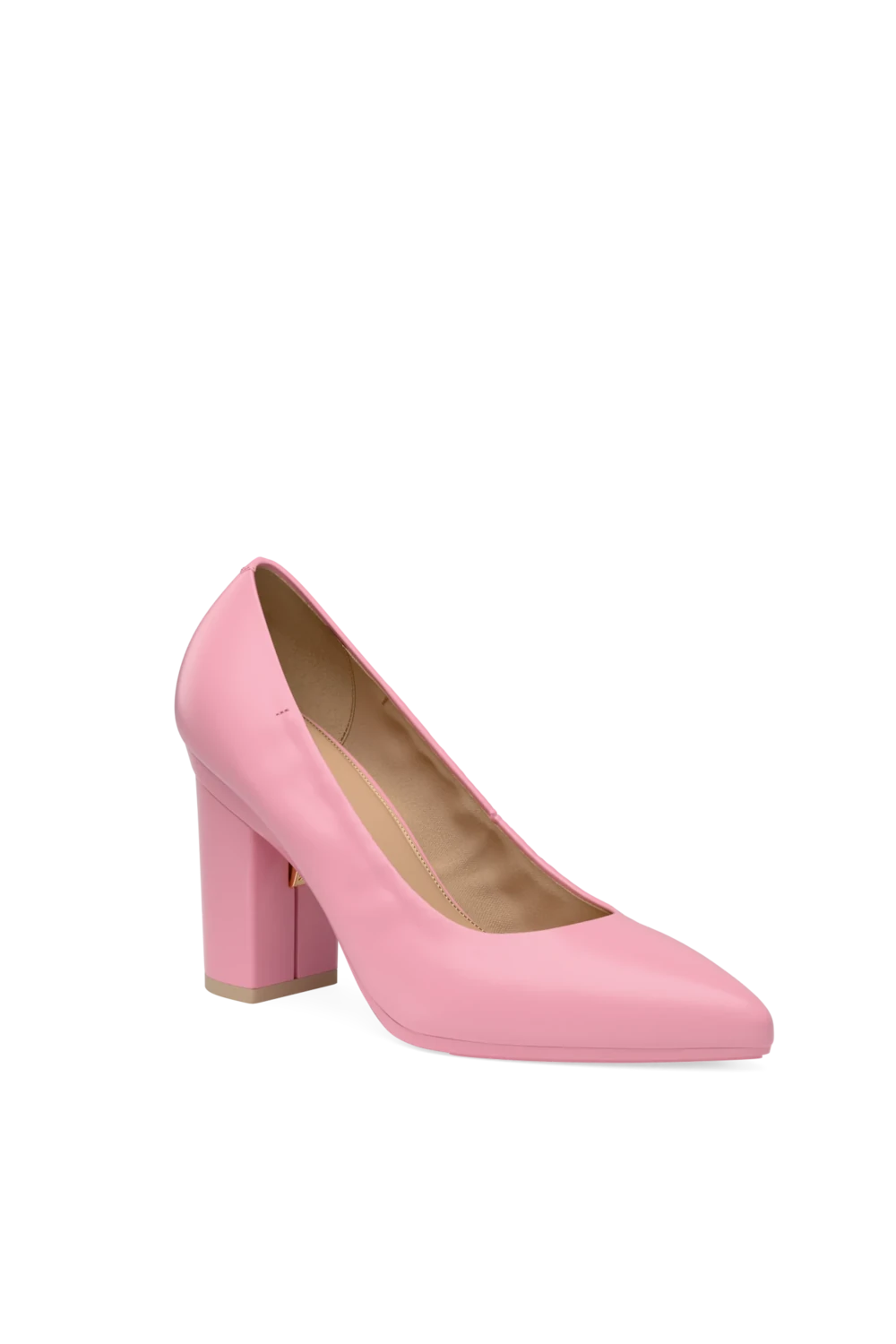 The Pump - Pink Leather 4 Block
