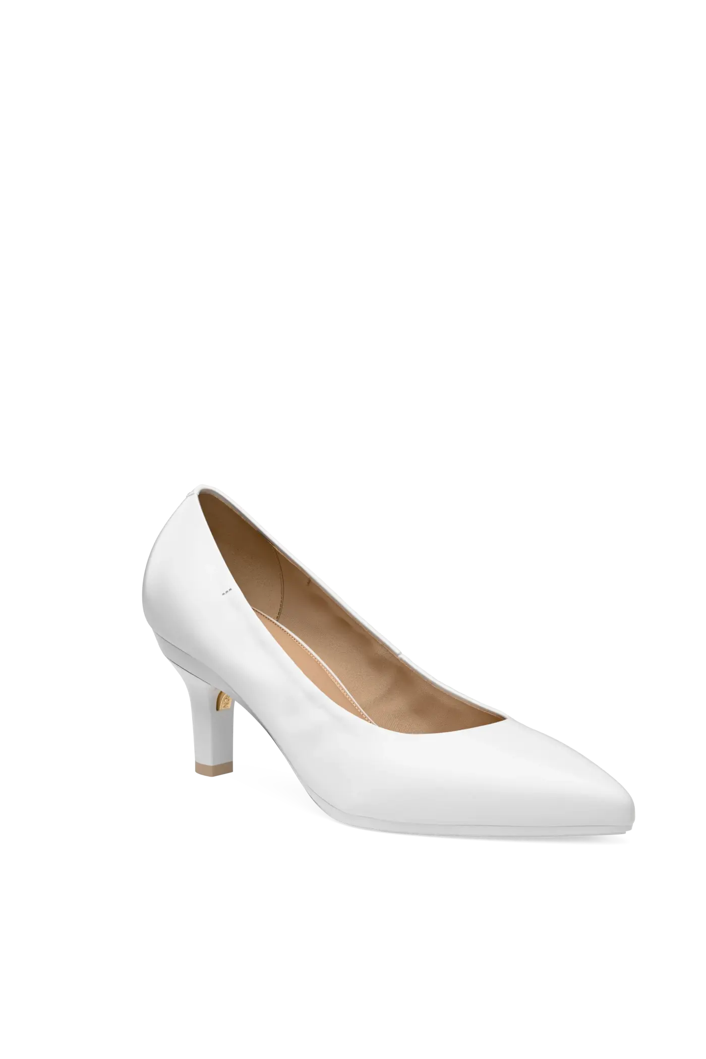 The Pump - White Leather 3 Stiletto