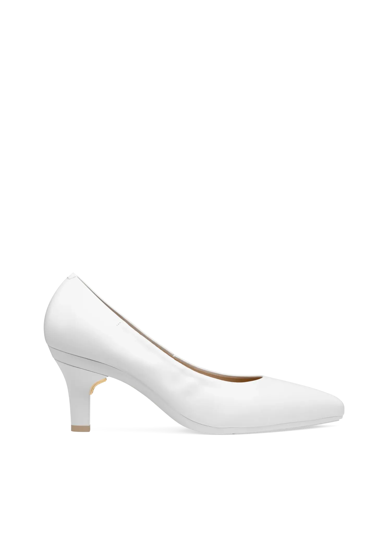 The Pump - White Leather 3 Stiletto