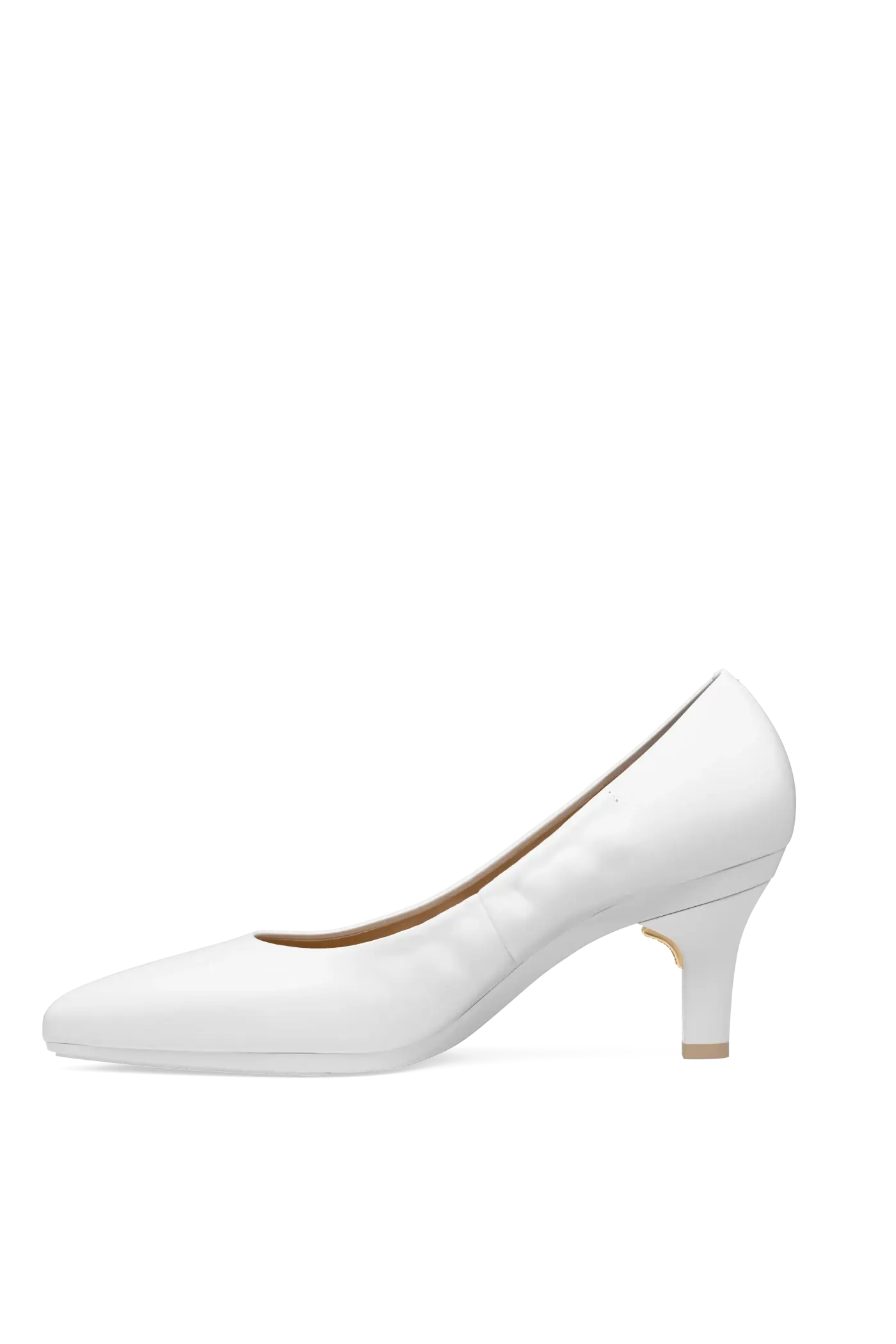 The Pump - White Leather 3 Stiletto