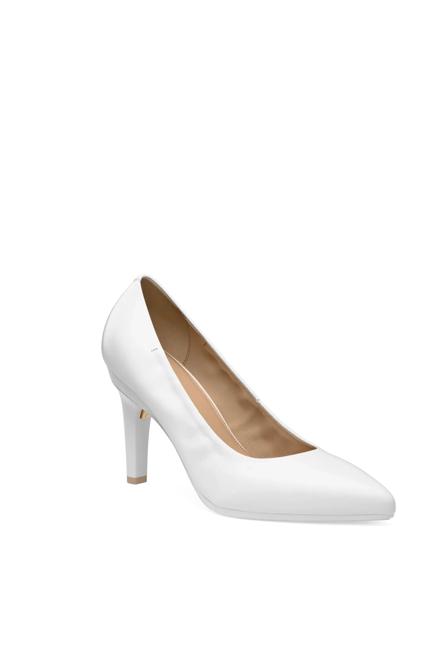 The Pump - White Leather 4 Stiletto