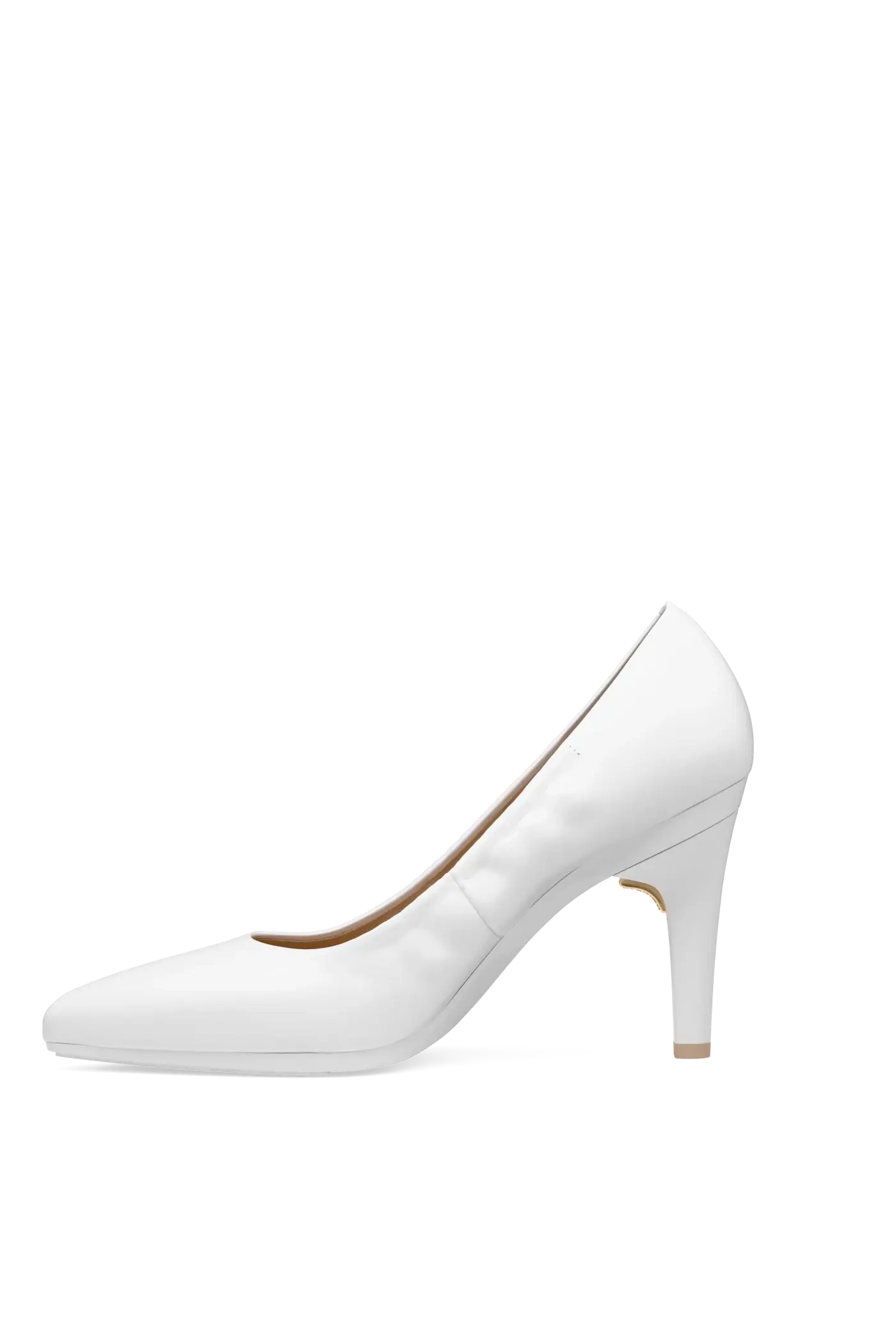 The Pump - White Leather 4 Stiletto